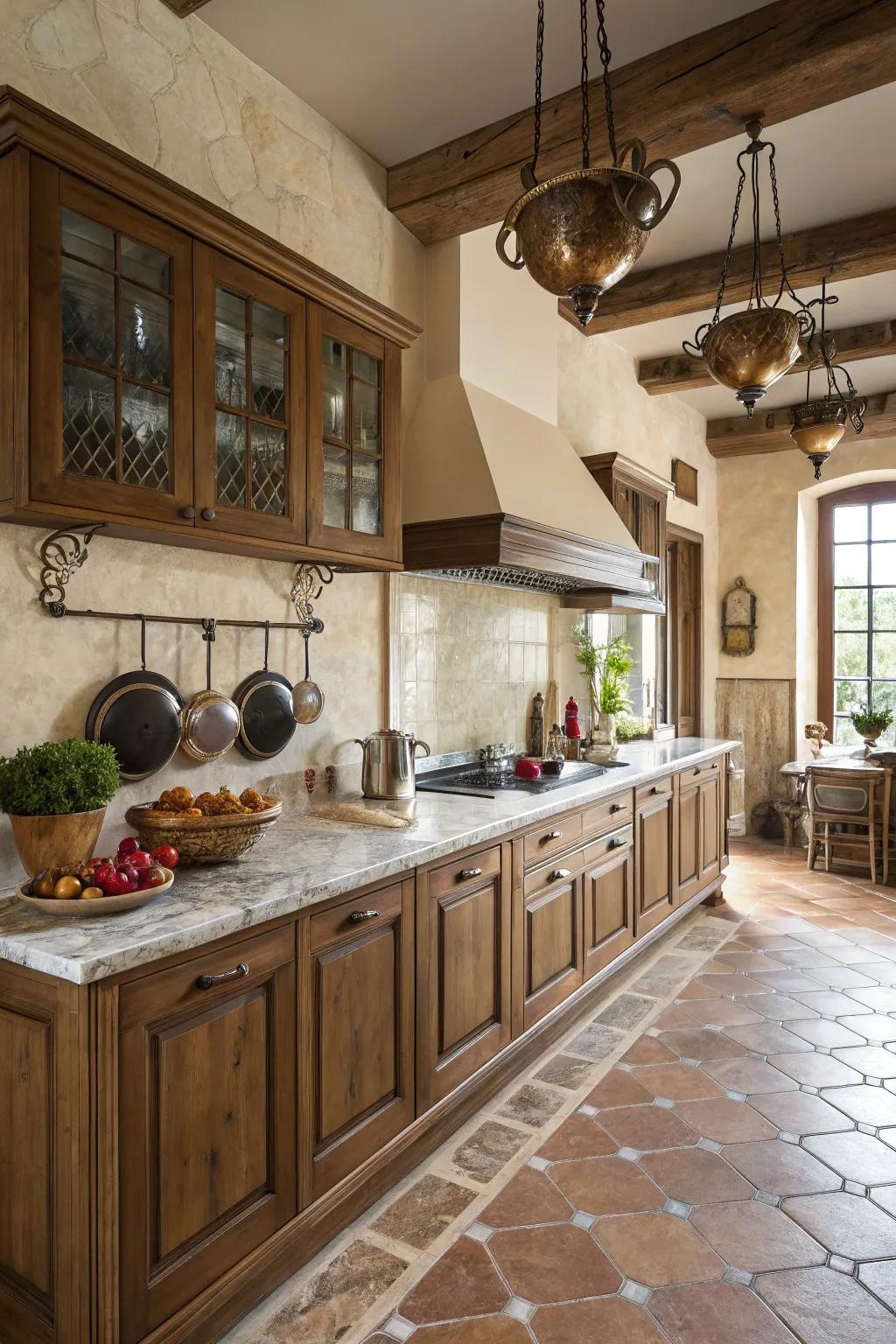 A marble surface incorporates elegance and practicality.