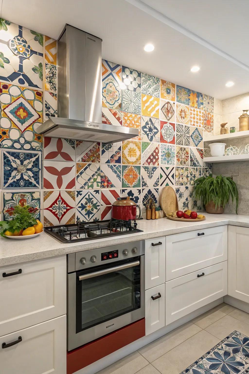 Statement tiles make your kitchen stand out with style.