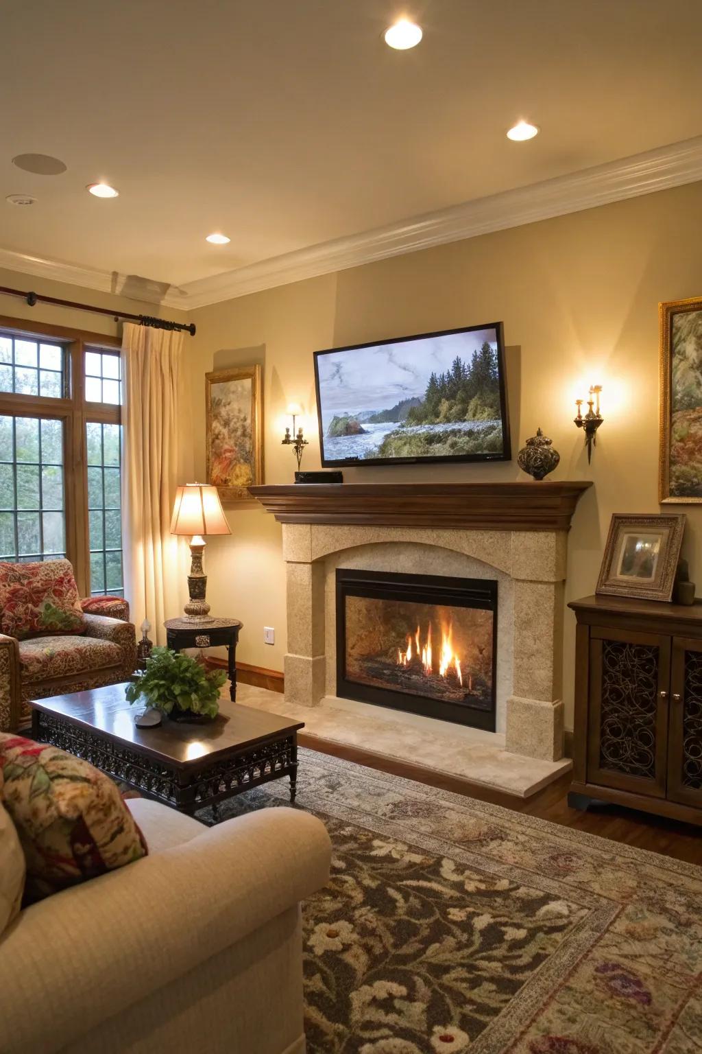 A TV that performs as artwork enhances elegance.