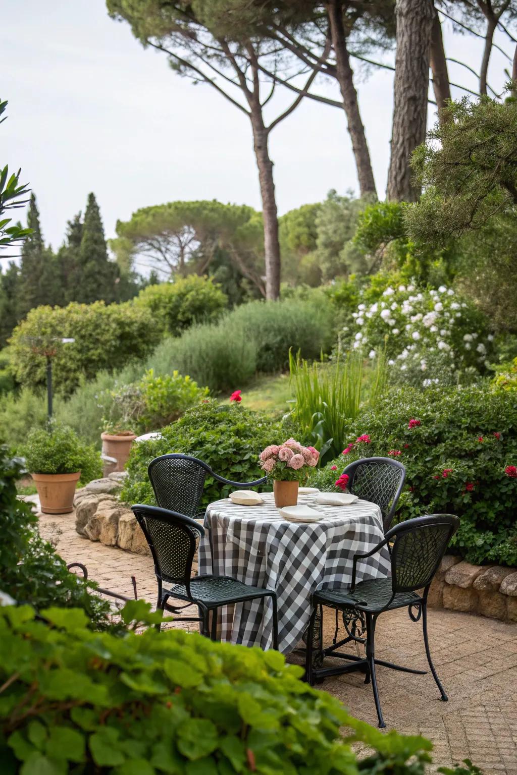 With plant accents all around your table and chair set, create a green haven.
