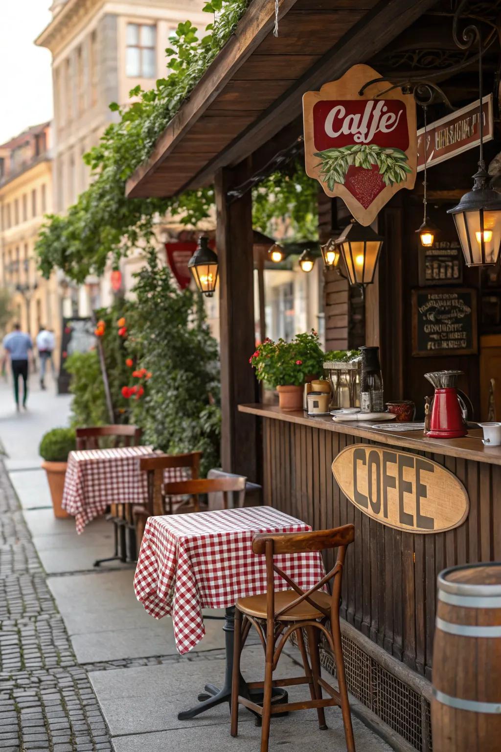 A coffee bar with vintage sensations, transporting you to a different era.