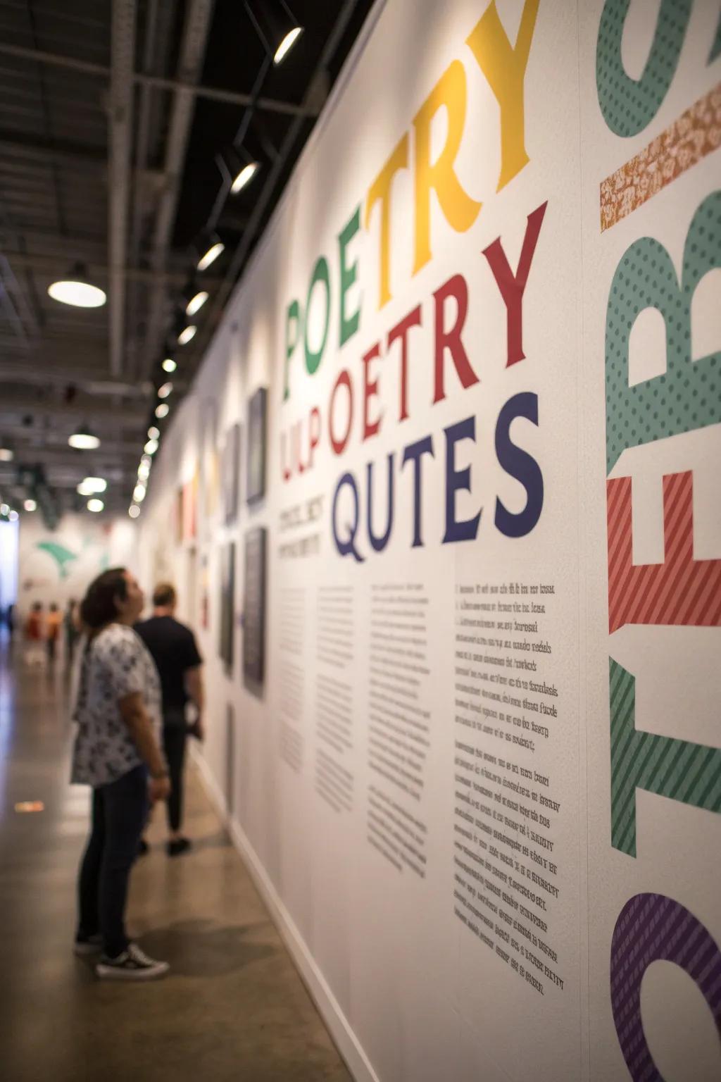 A quote wall turns poetry into a powerful visual statement.