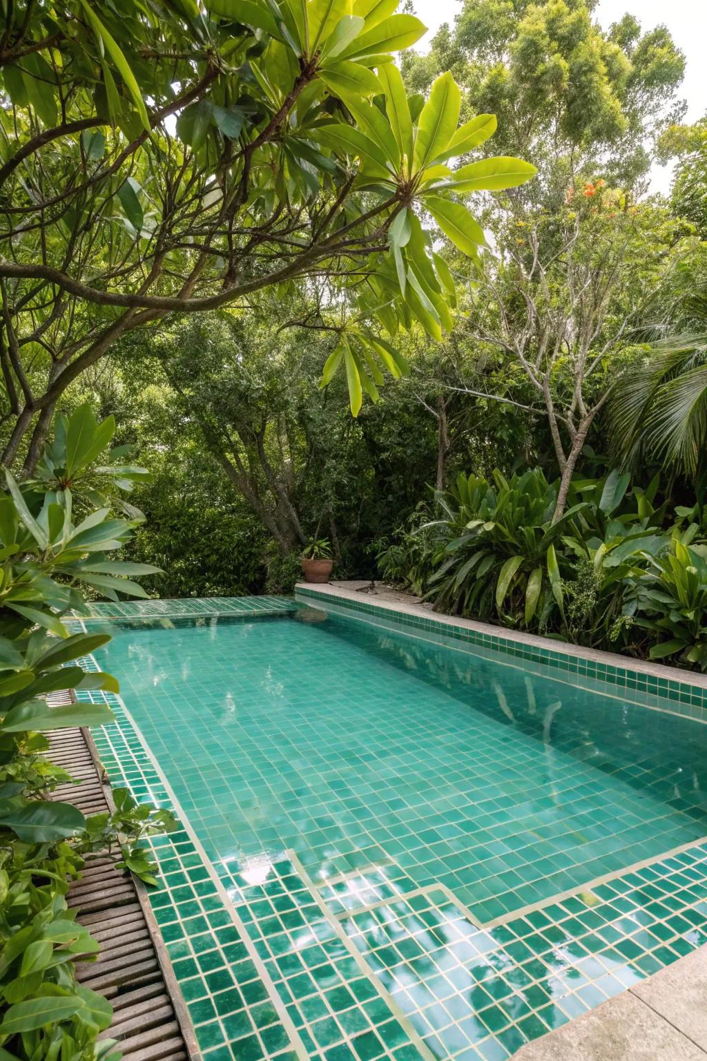 Coast viridescent ceramics bring a refreshing and tranquil sensation toward your swimming pool.