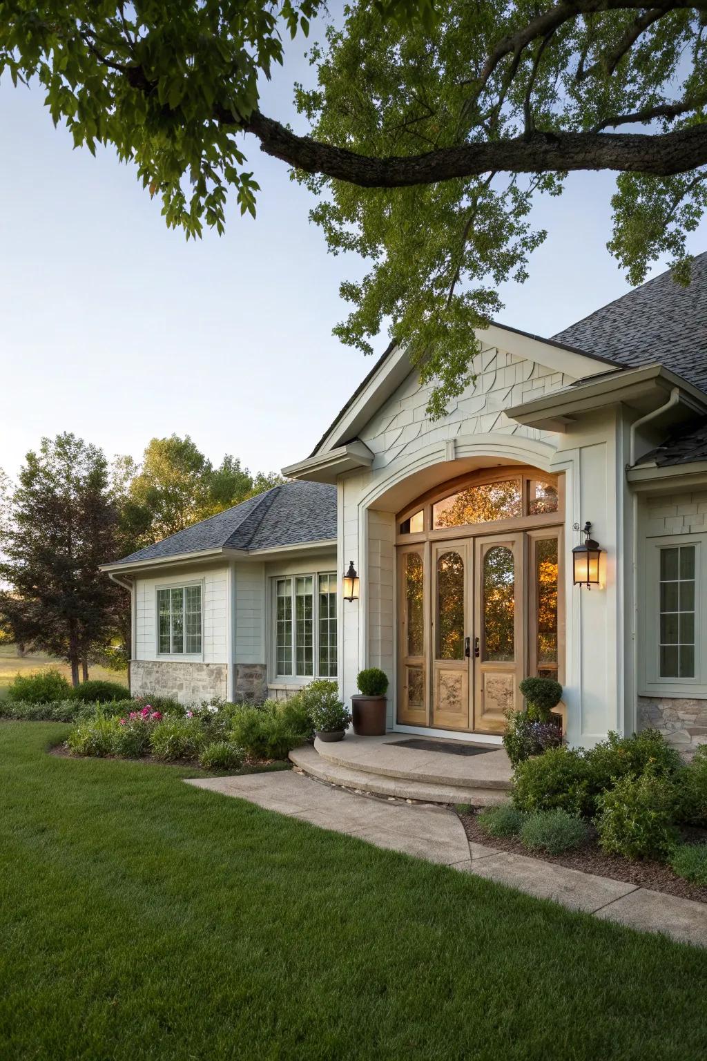 French doors bring elegance and light to your entry.