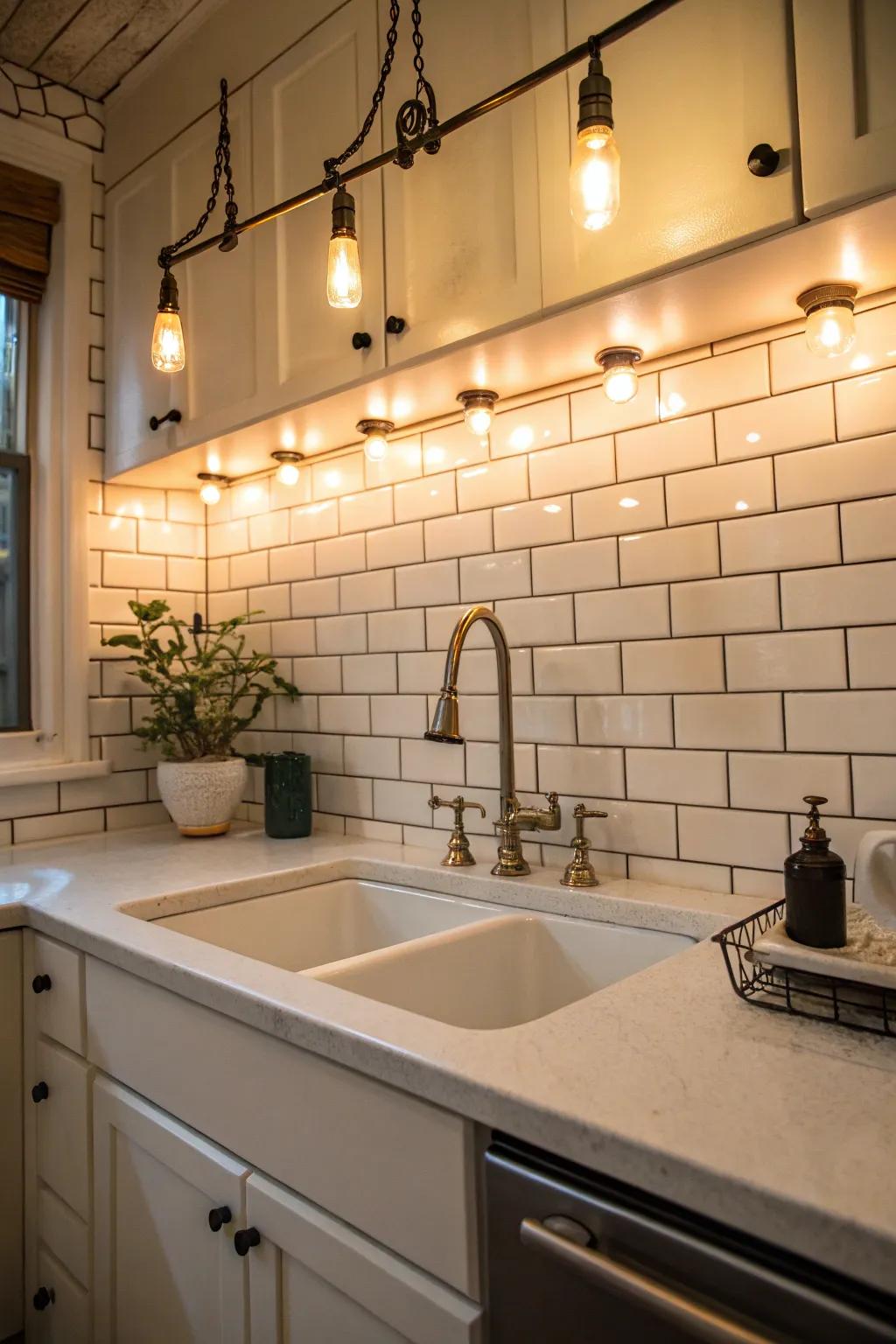 Timeless subway tiles offer versatility and classic appeal.