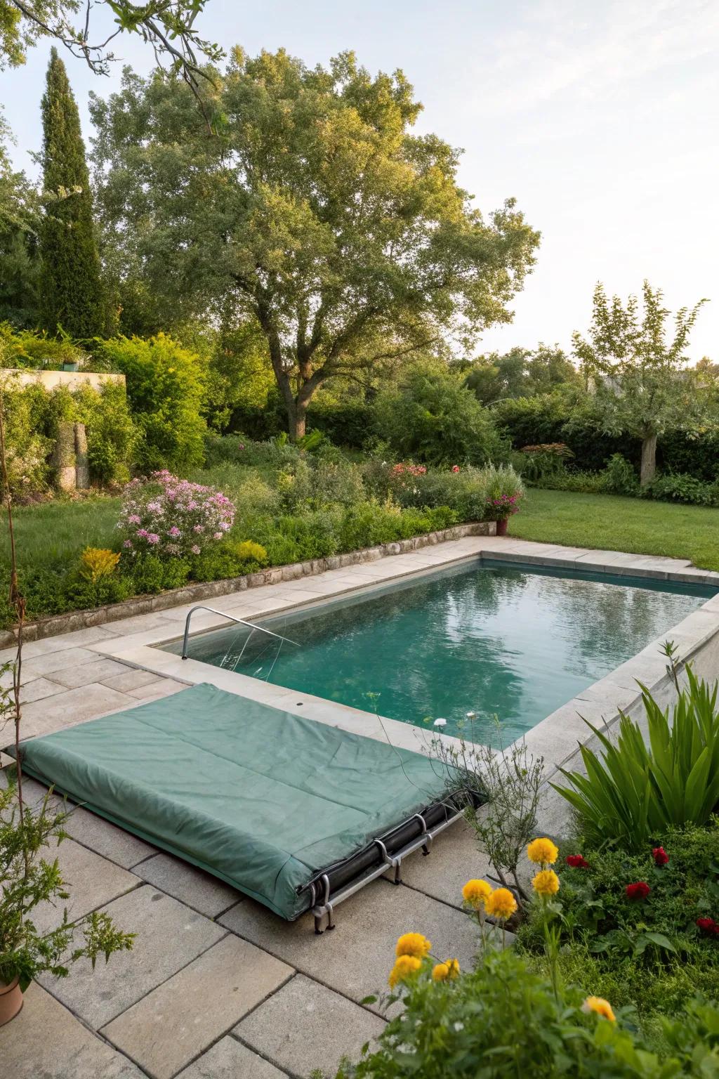 Eco-friendly covers help maintain pool efficiency.