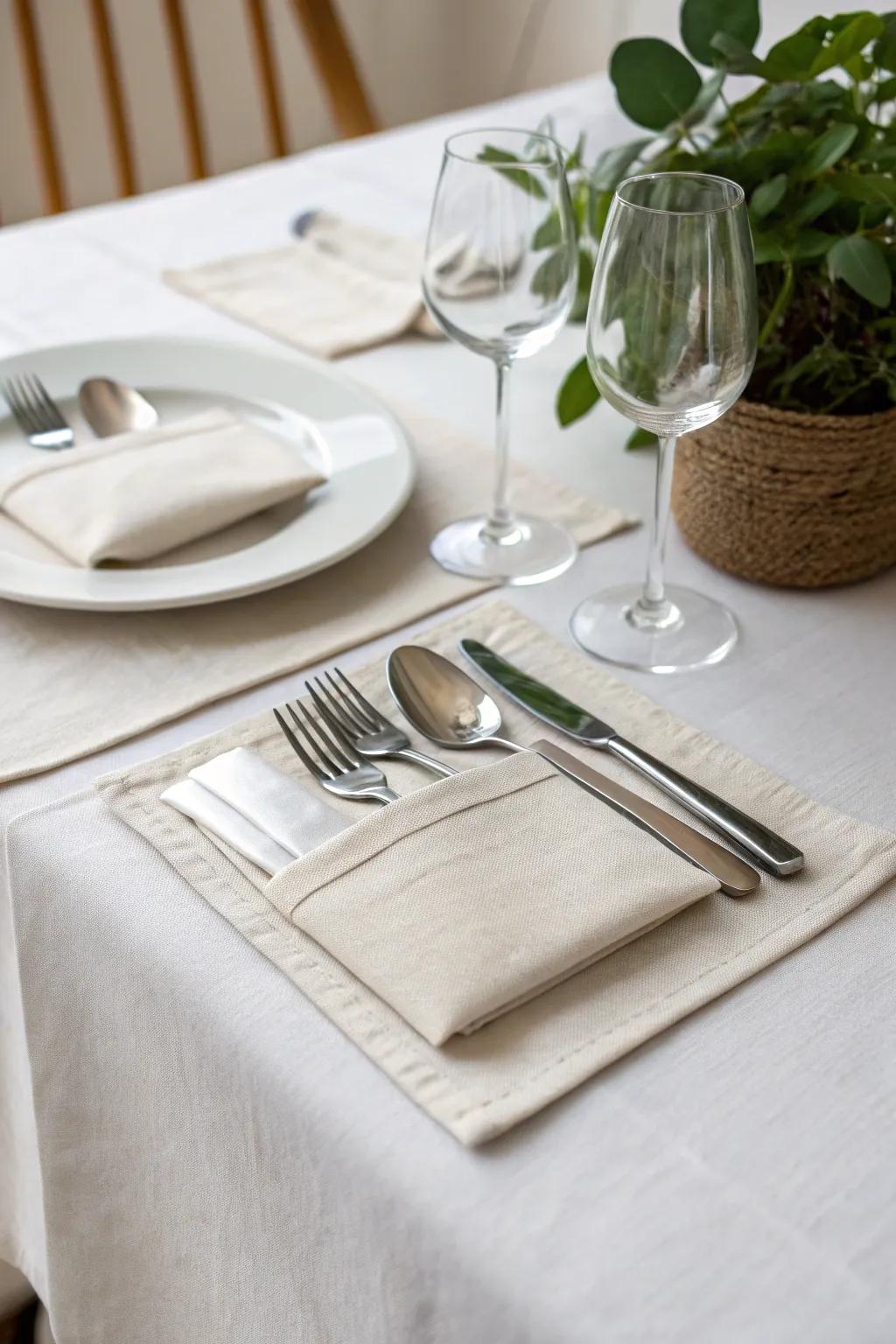 For organized elegance, there is a minimalist sack fold.