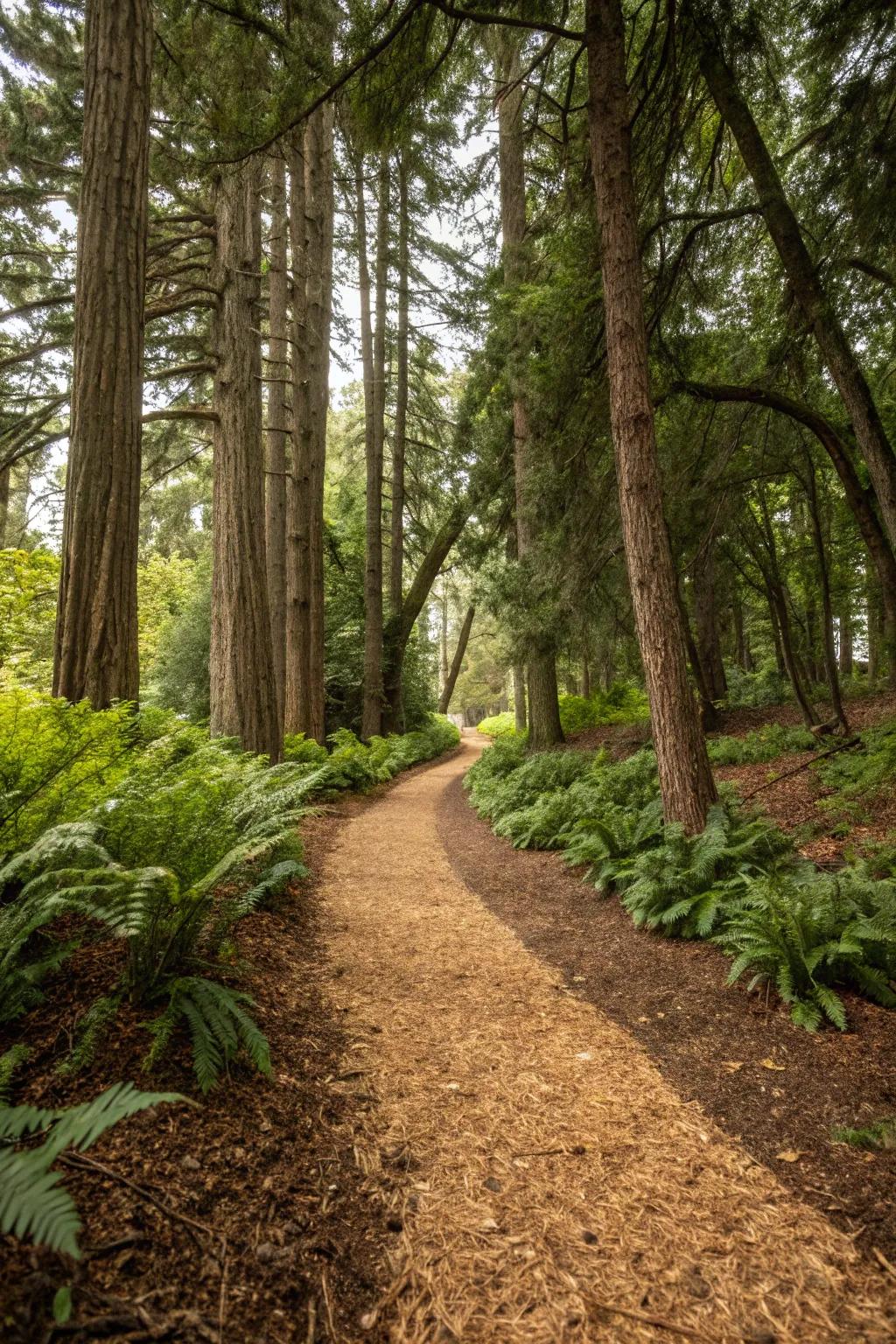 Mulch routes are perfect for relaxed, organic garden areas.