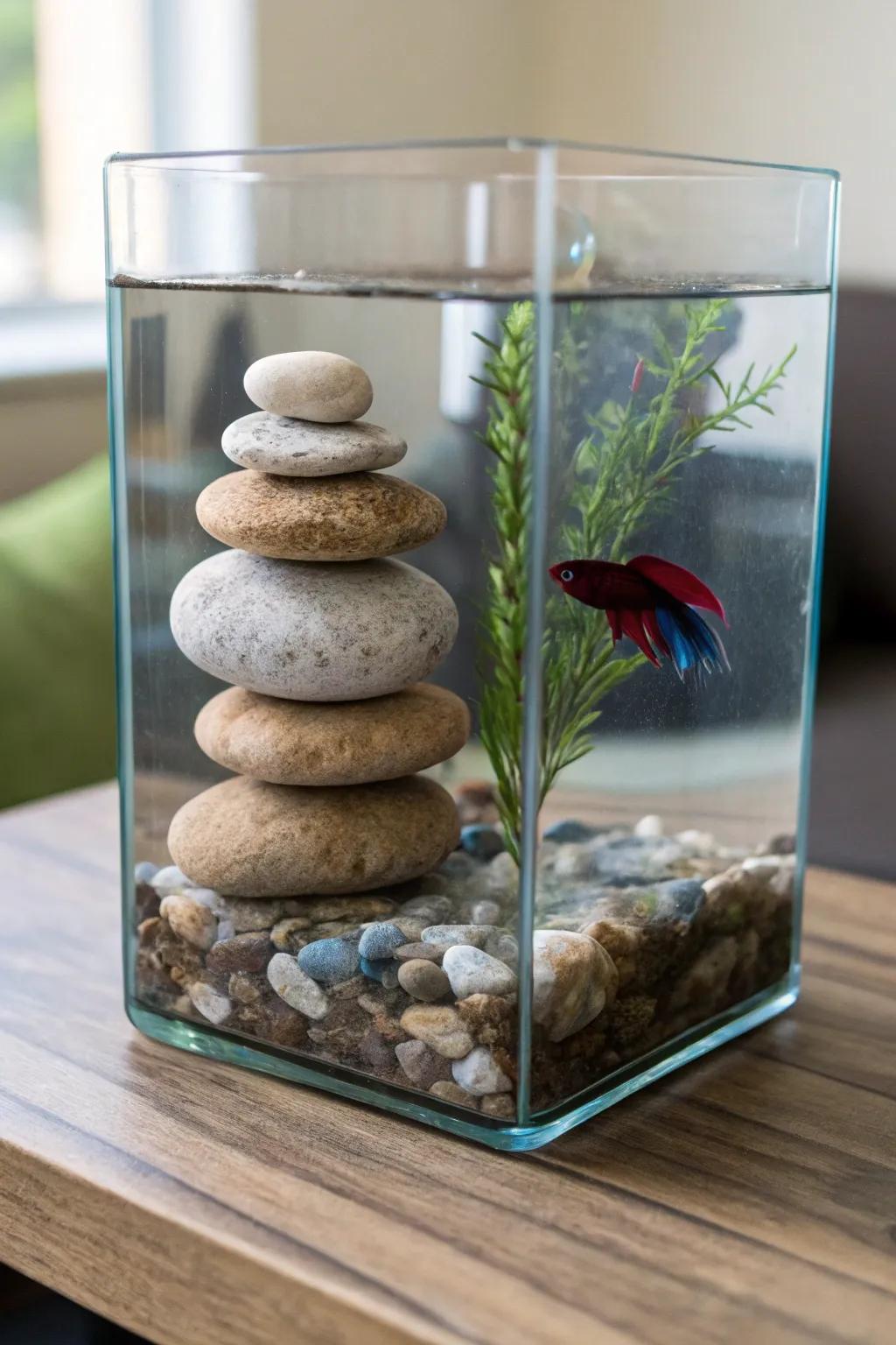Achieve balance with a peaceful Zen stone arrangement.