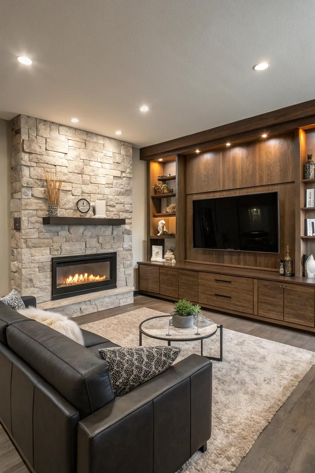 A hidden TV preserves both aesthetics and functionality.