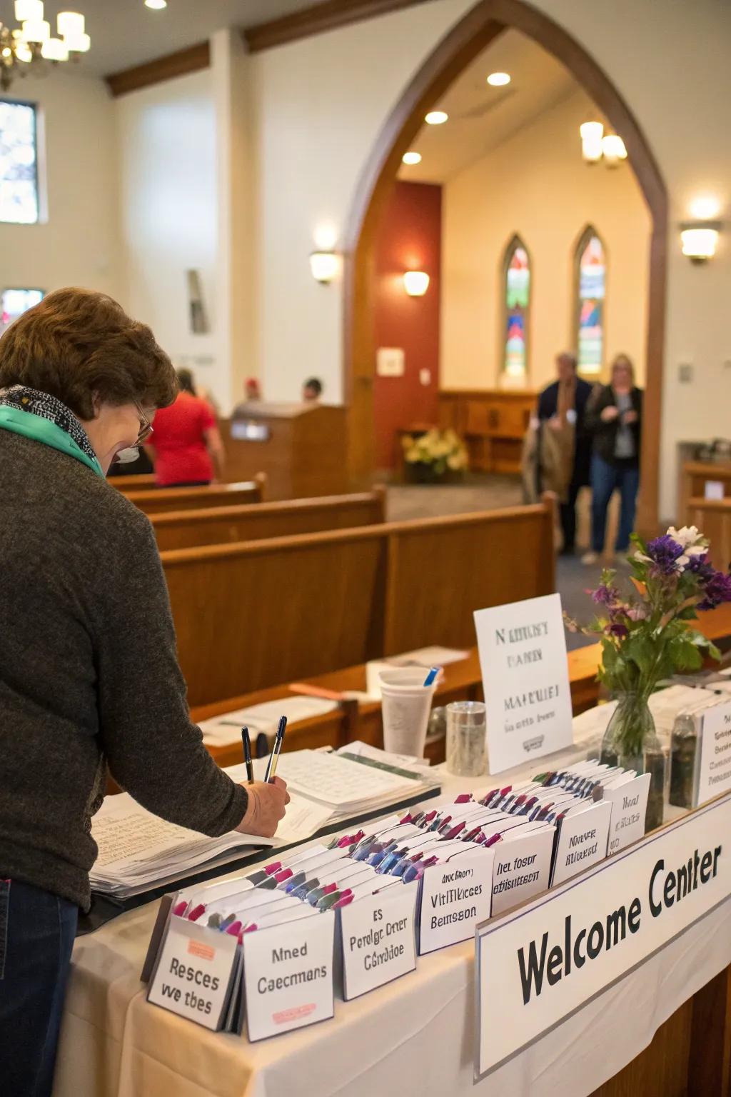 Name tags help visitors feel recognized and welcomed.