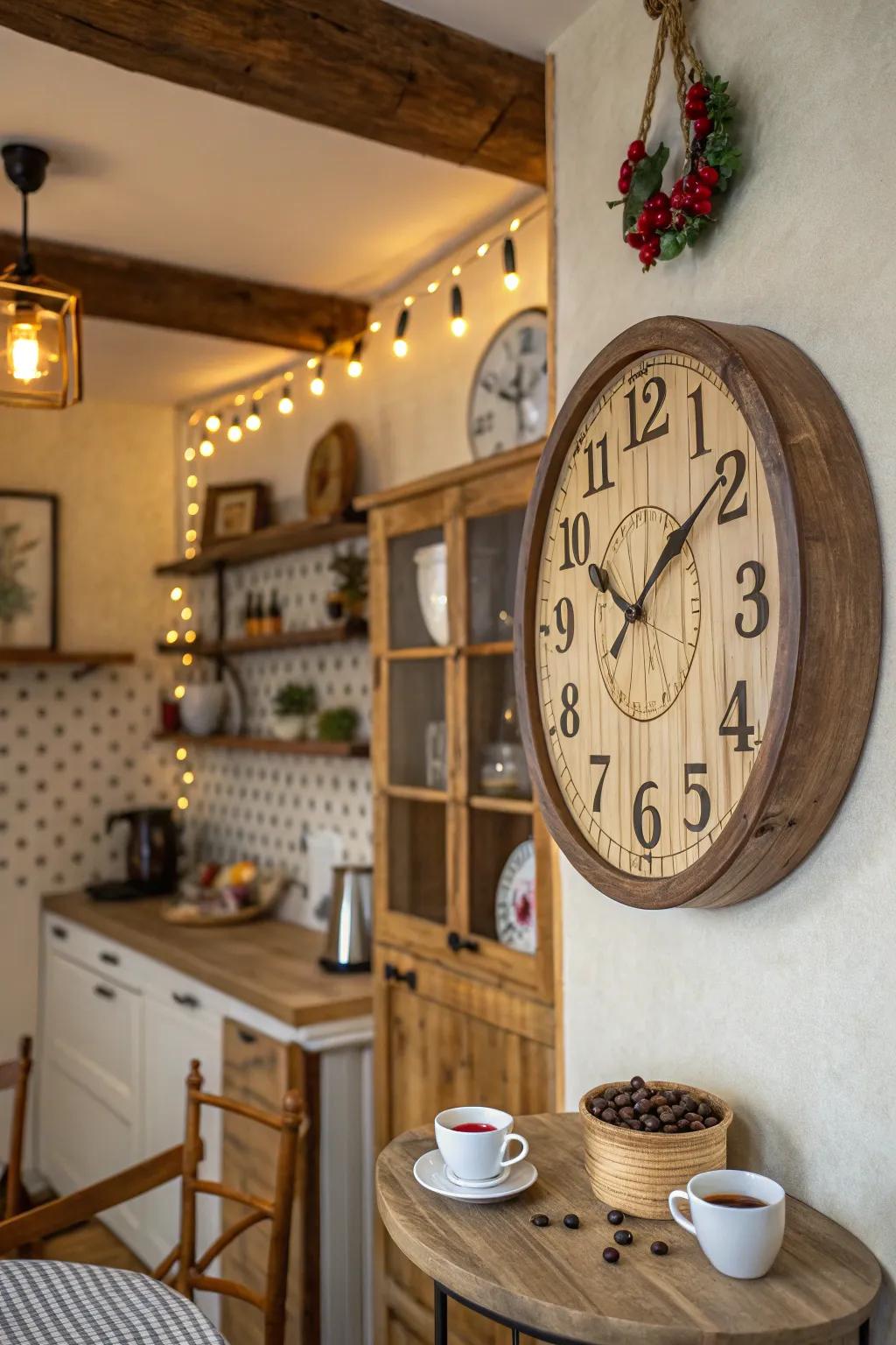 Include charm to your coffee corner using a themed wall clock.