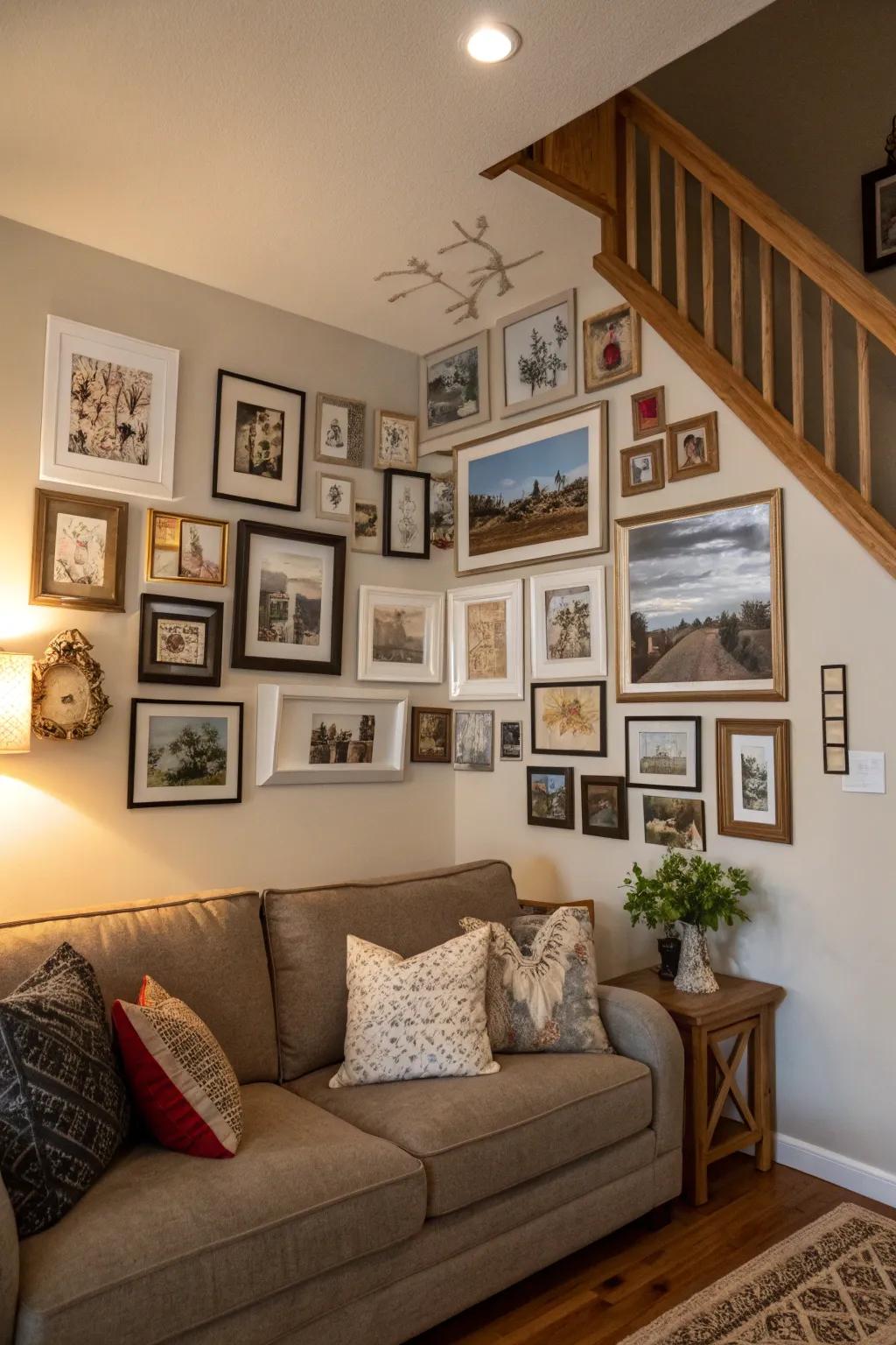 A personalized gallery wall that reflects individuality and style.