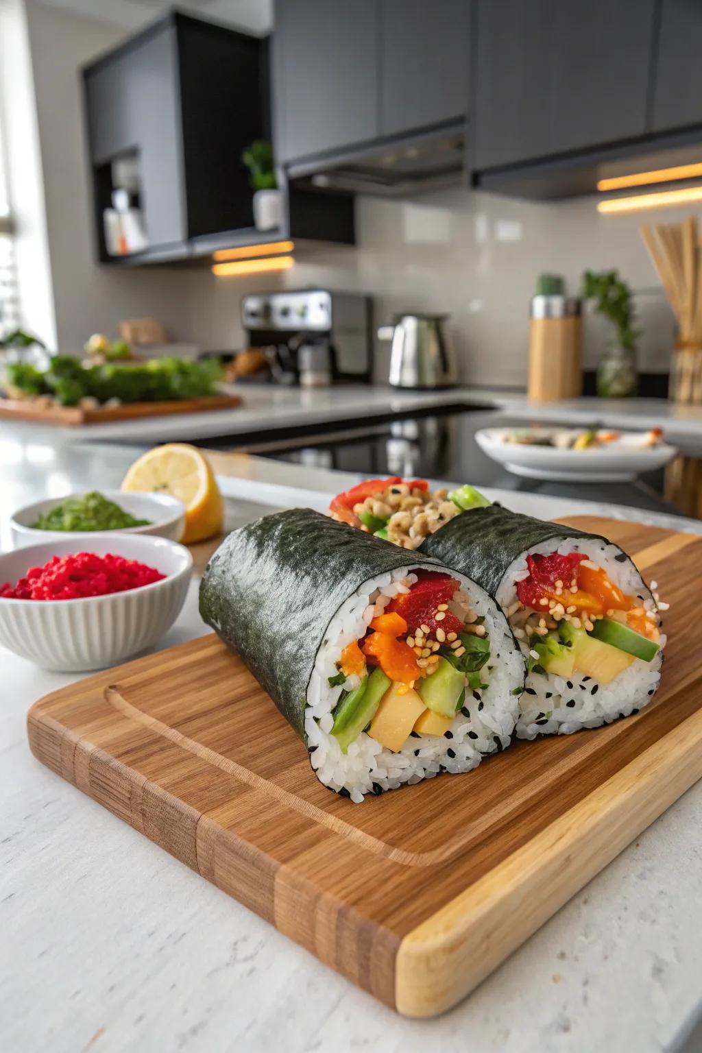 Sushi burritos bring a trendy twist to dinner.