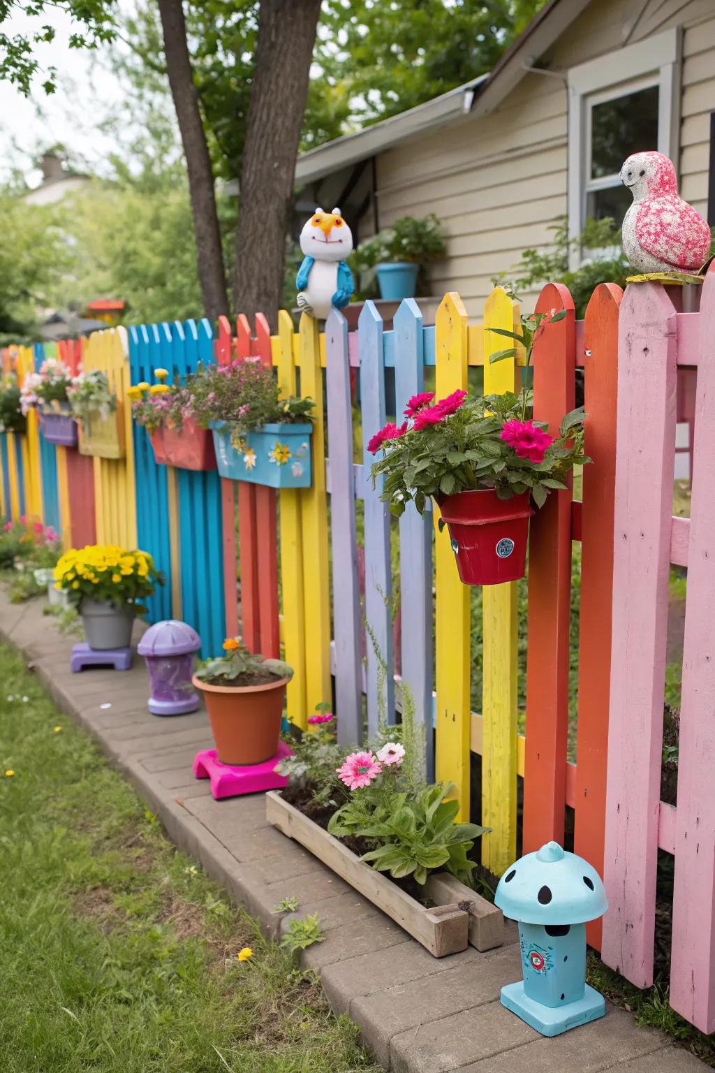 Shipping crate fences are a playful and budget-friendly alternative.
