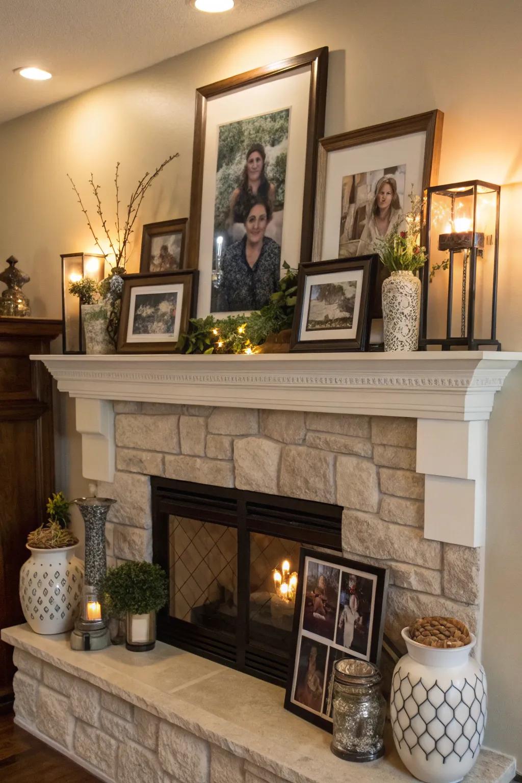 Personalize your fireplace with artful mantel displays.