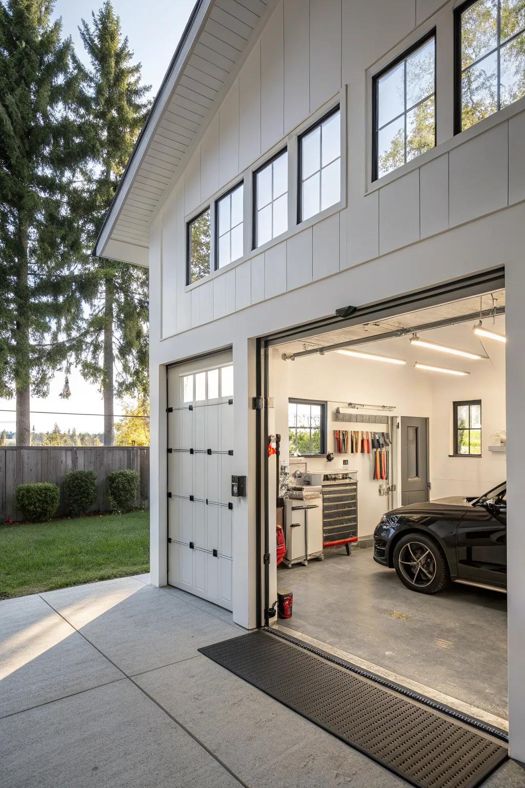 Energy-efficient upgrades ensure your garage is comfortable year-round.
