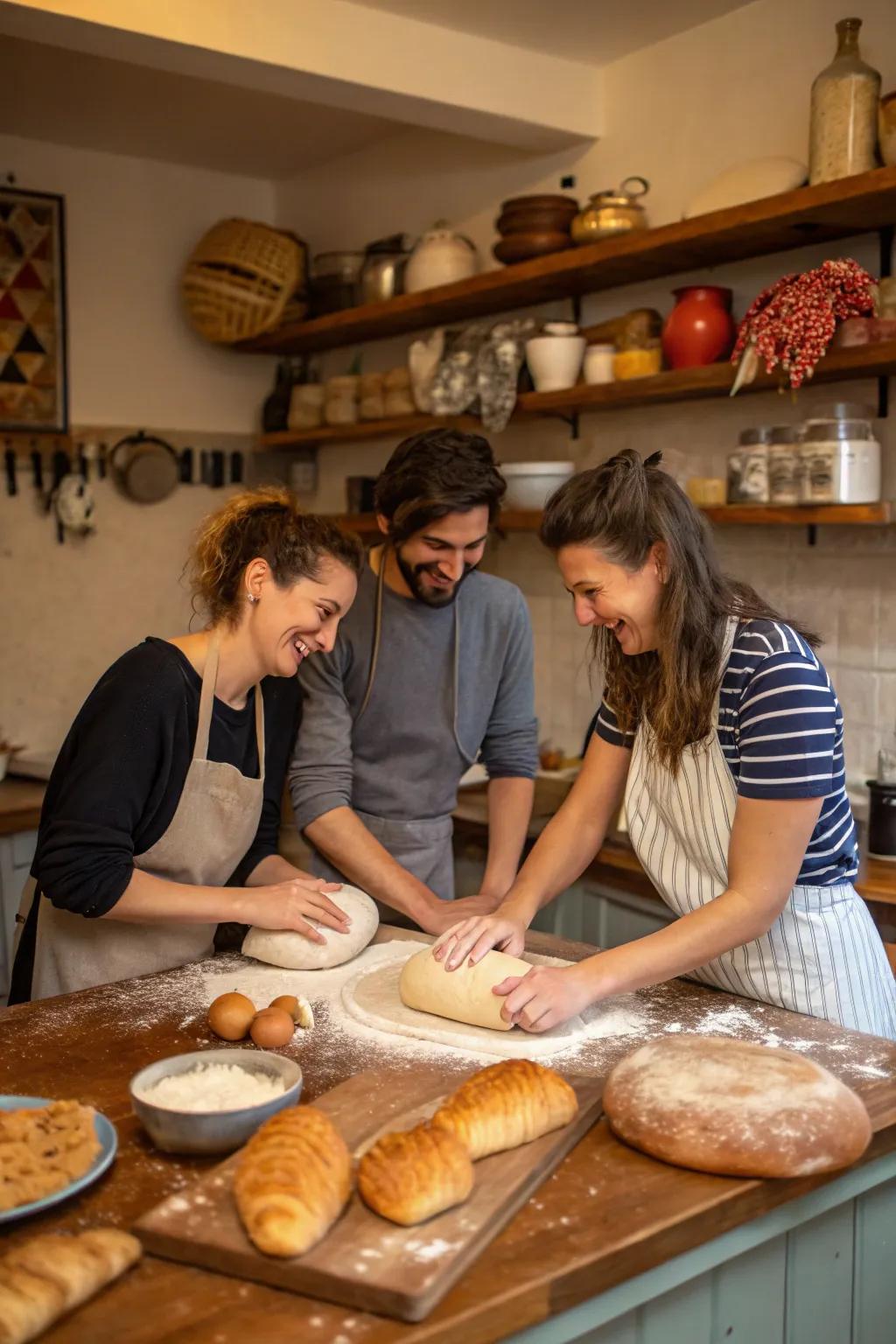 Bake and break bread together.