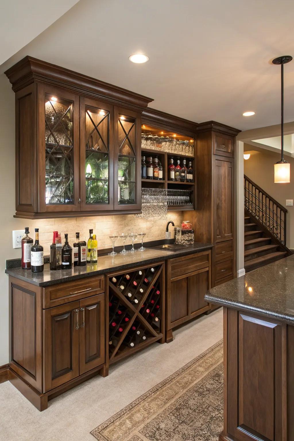 Showcase your wine collection as part of the decor.