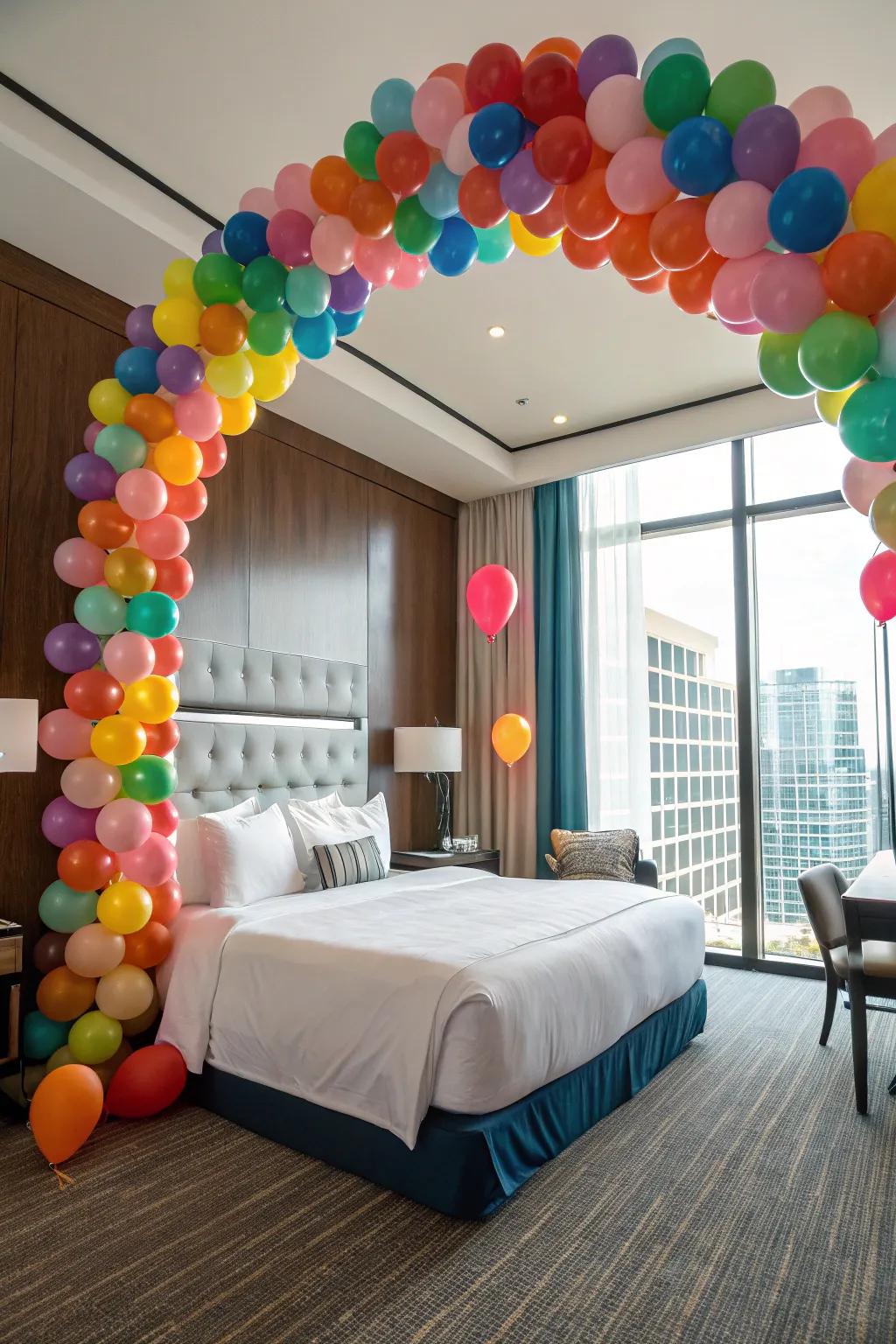 Add a festive touch with a stunning balloon arch.