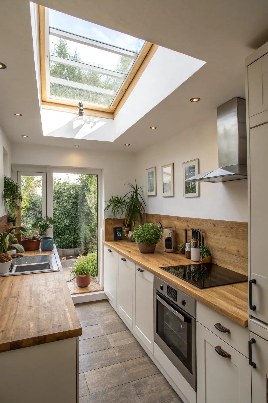 Skylights provide natural illumination, supporting eco-friendly living.