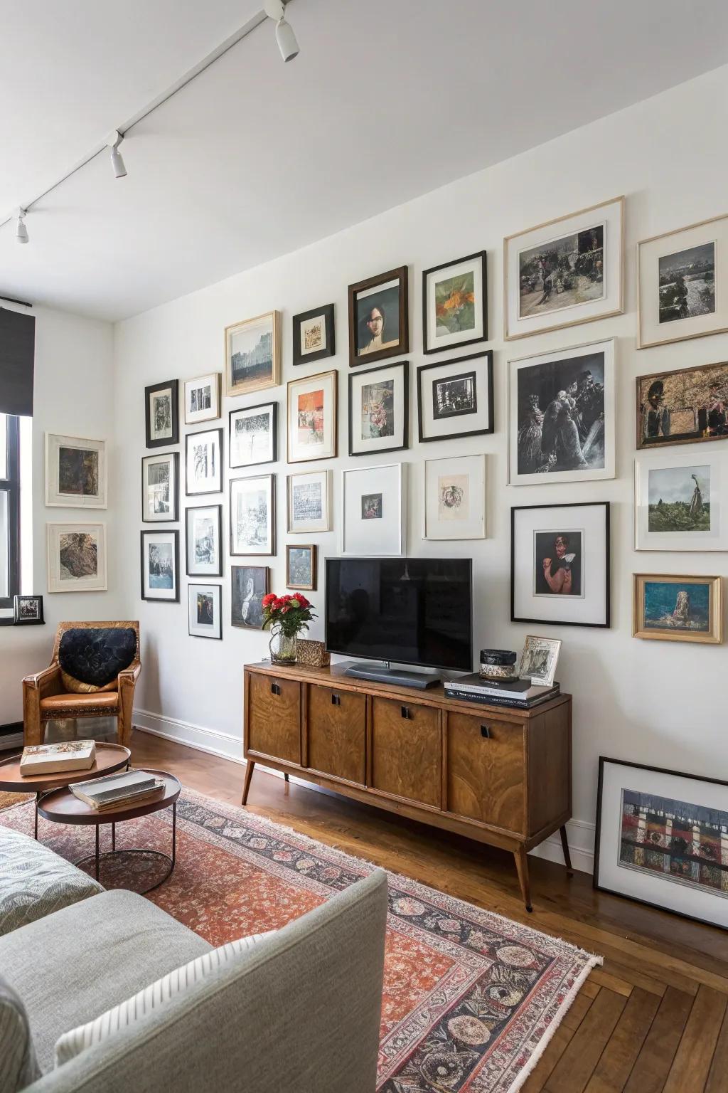 A gallery wall full of personal stories.