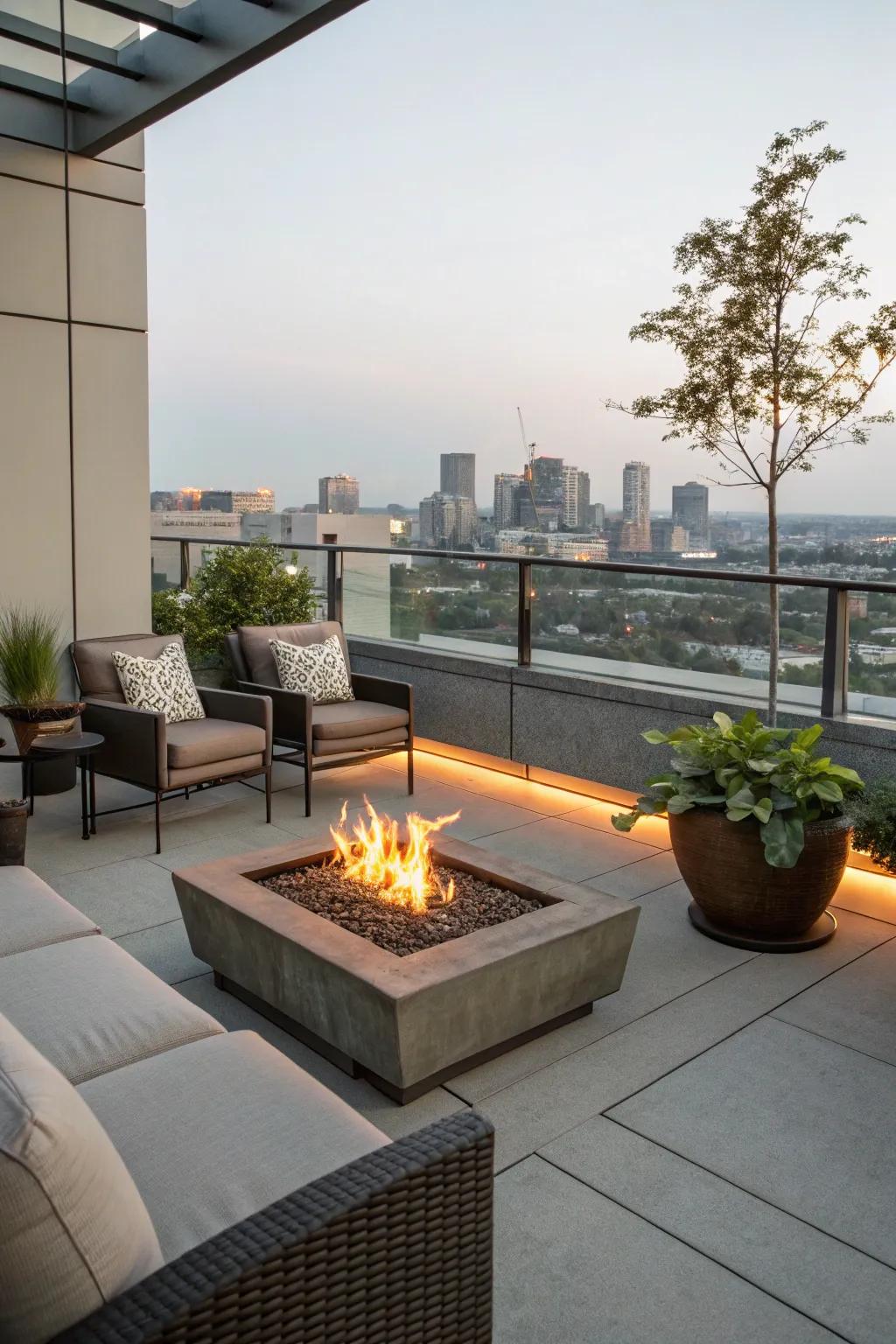 Contribute warmth and style using a fire element.
