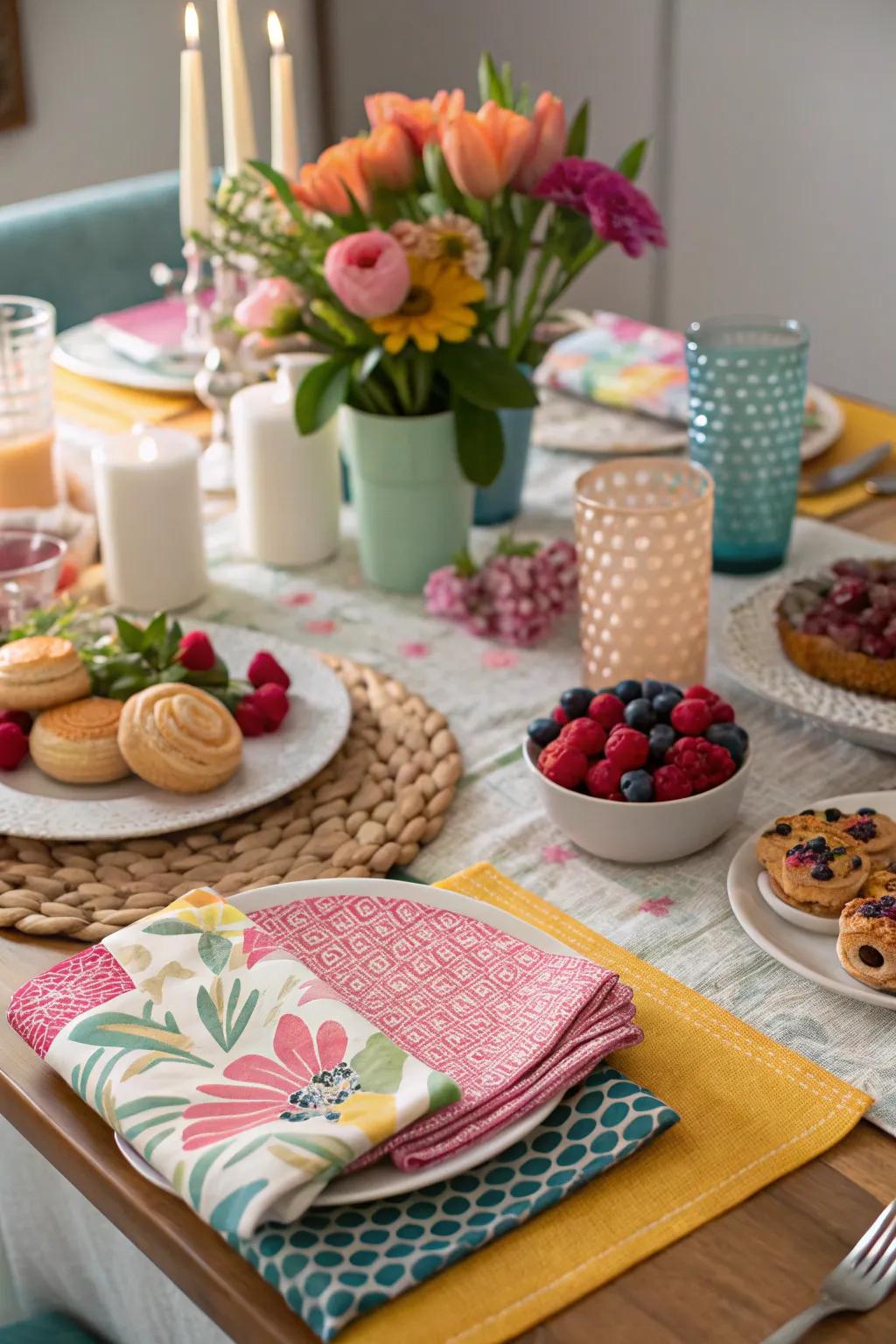 An eclectic mix of styles creates a unique table setting.