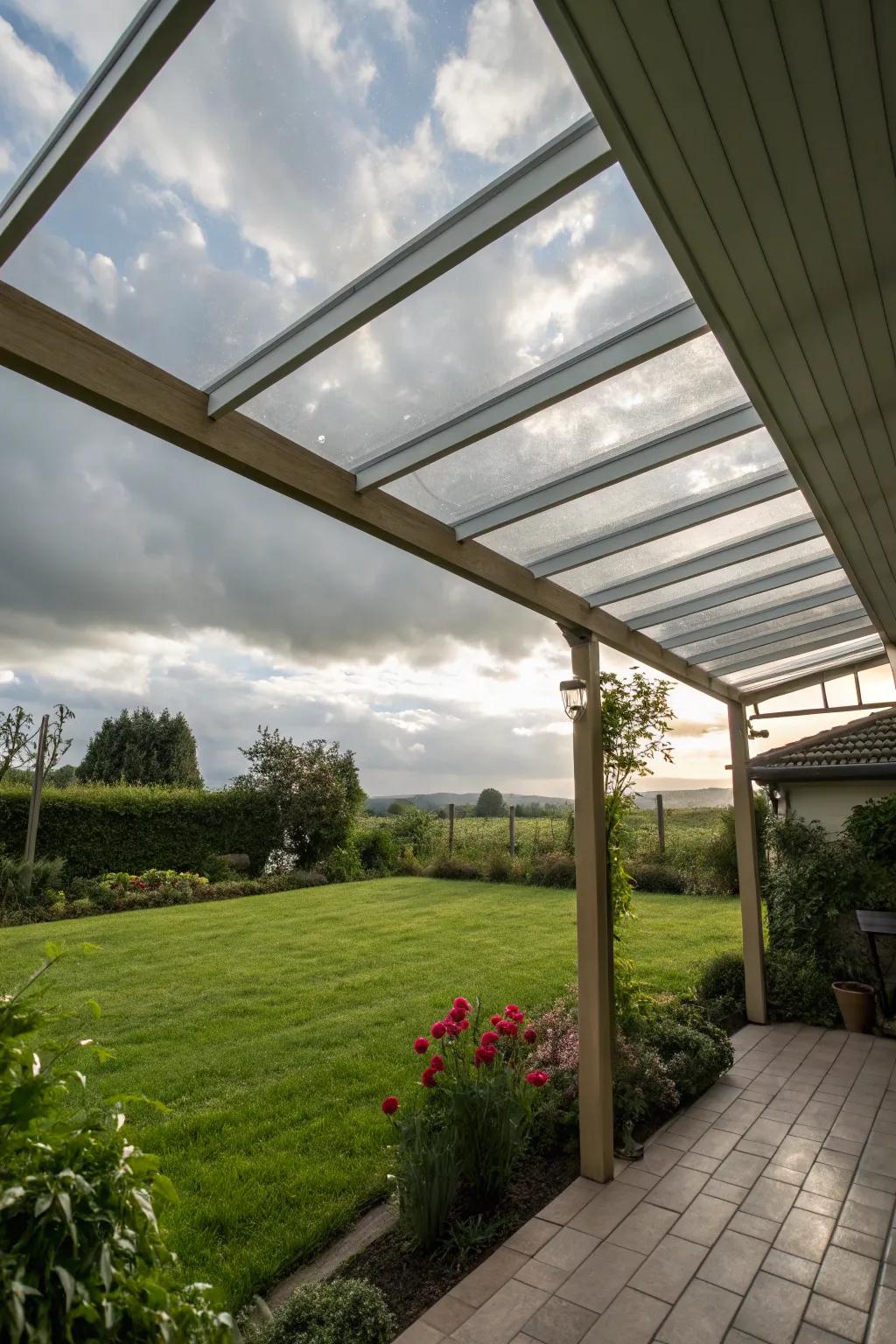 Enjoy uninterrupted views with a transparent roof.