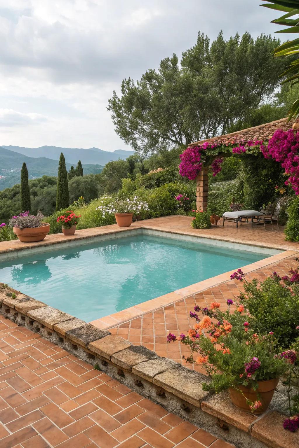 Clay ceramics supply a welcoming, Mediterranean ambiance toward your swimming pool.