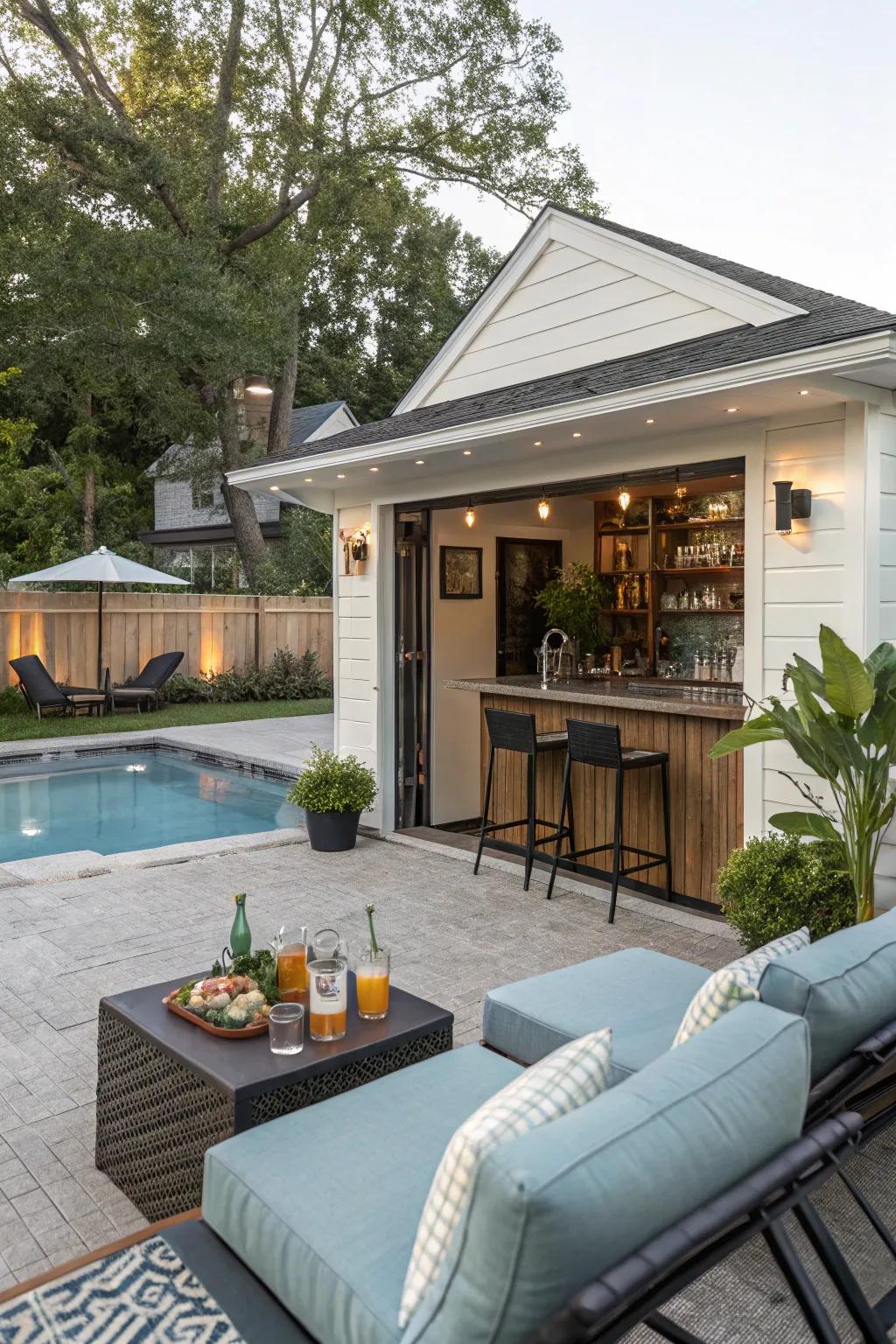 Multifunctional spaces cater to both relaxation and entertainment.