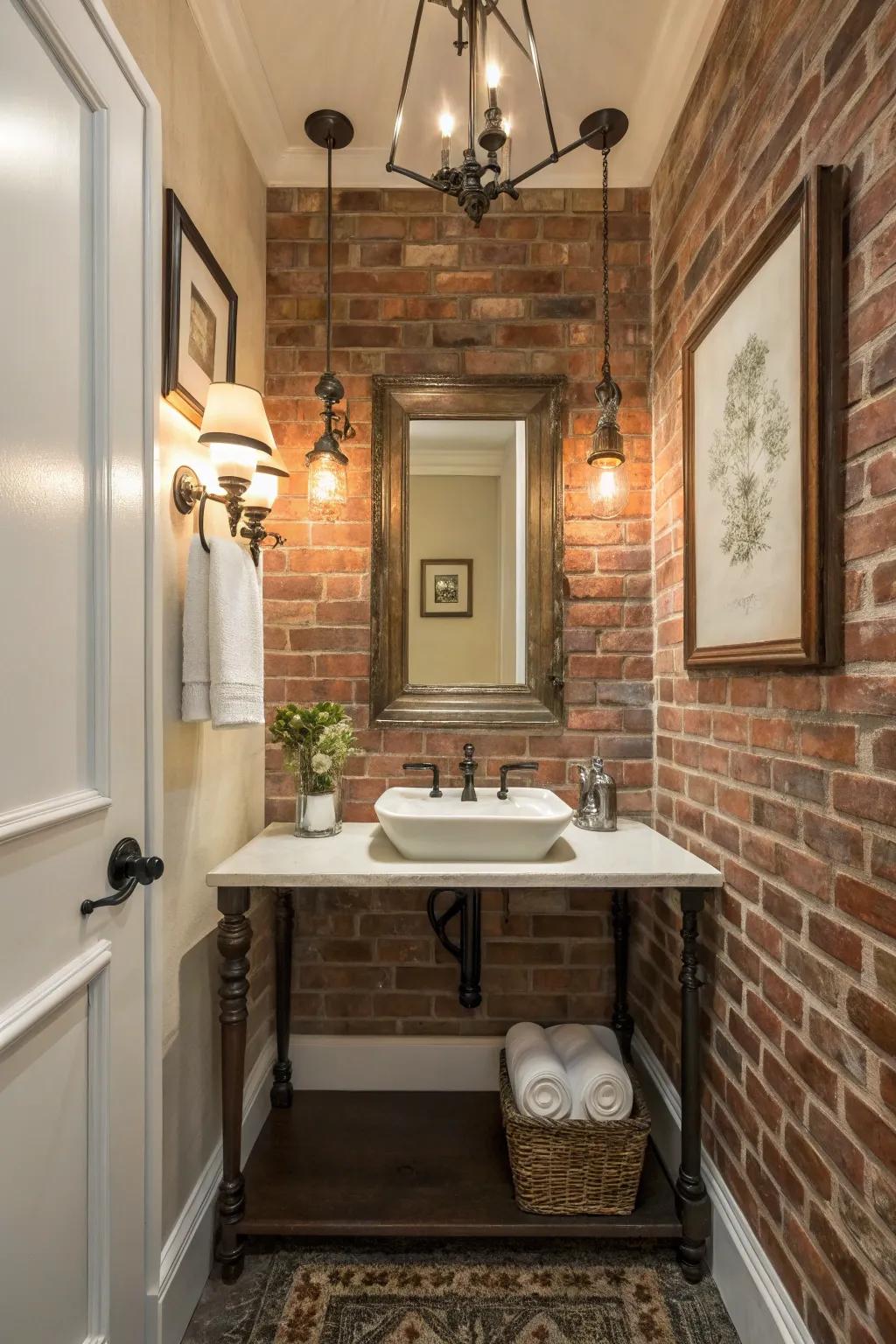 Brick walls offer rustic charm.