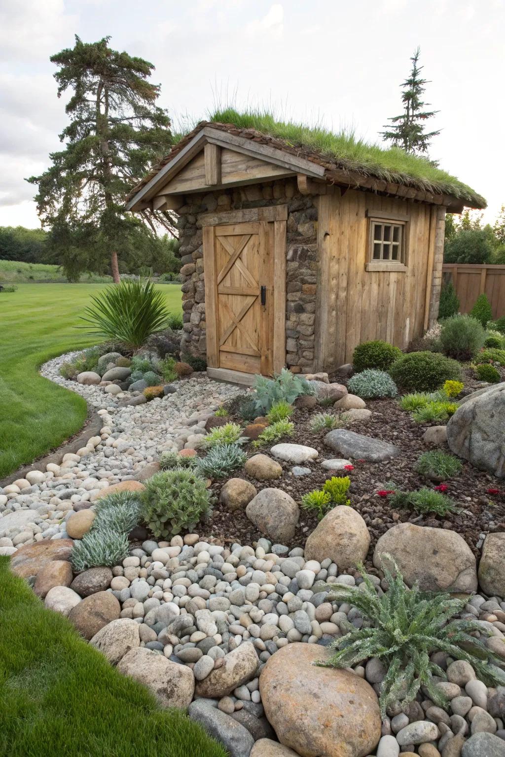 Rock gardens provide a modern, low-maintenance landscape option.