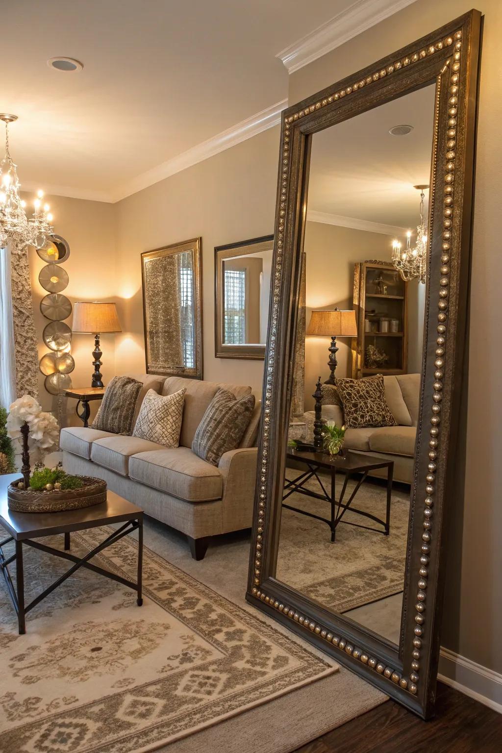 Mirrors amplify both light and perceived space.