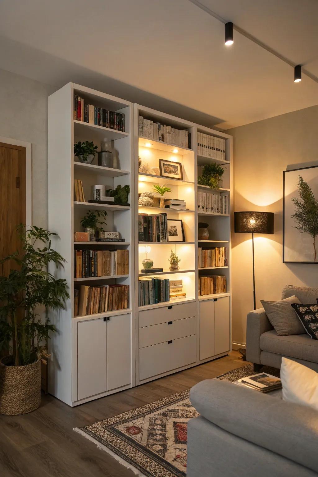 Vertical storage maximizes your space.