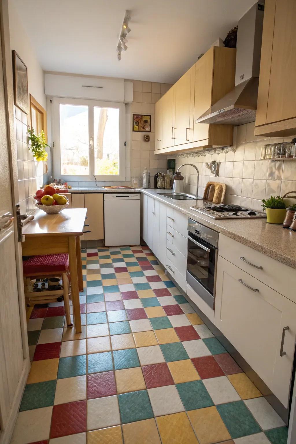 Color division defines areas with style.