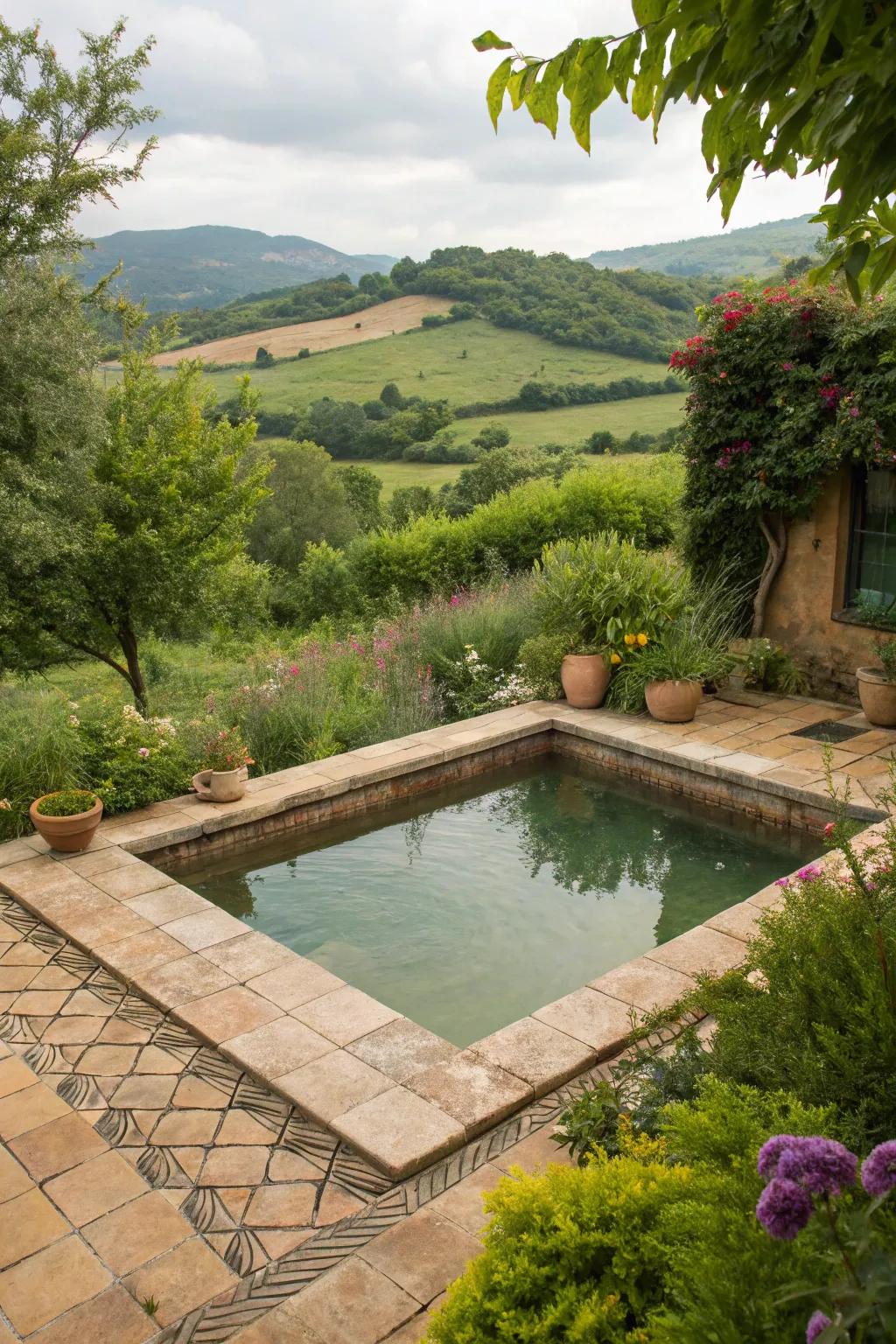 Earthy tones blend this pool beautifully with its surroundings.