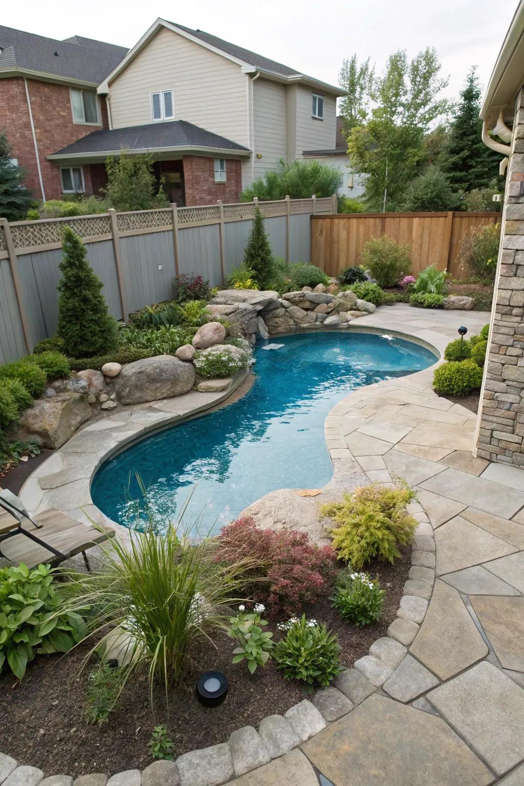 Creative pool shapes for unique yard fits.