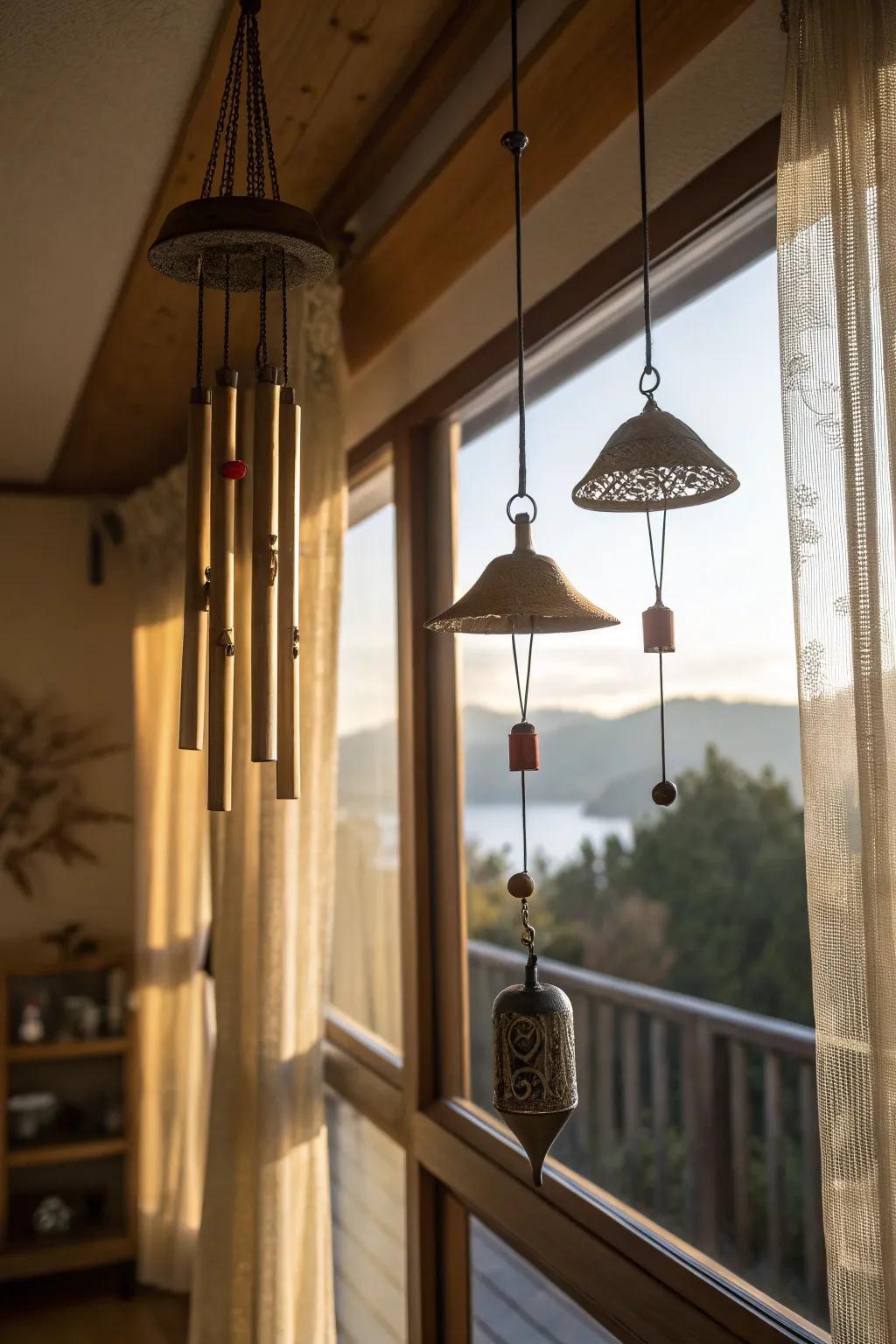 Sound elements like wind chimes bring an auditory touch of magic to your room.