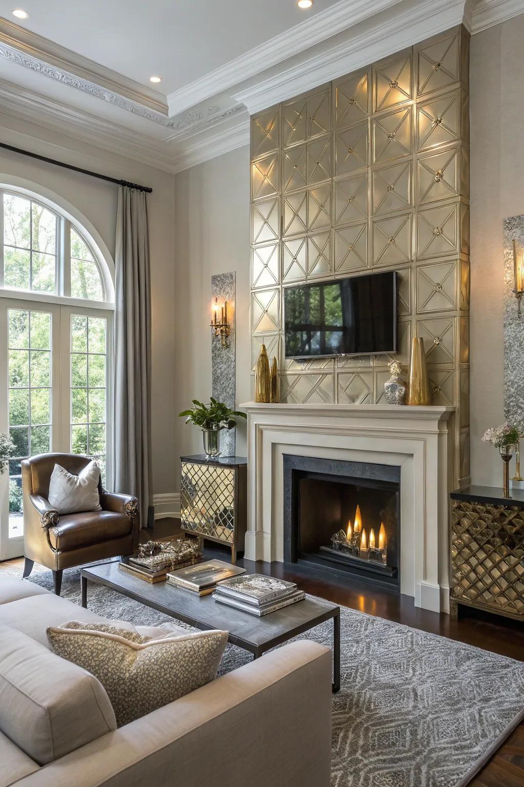 Metallic touches impart luxury and radiance.