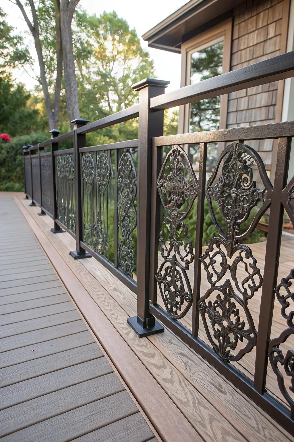 Custom aluminum railings with bespoke details for a personal touch.