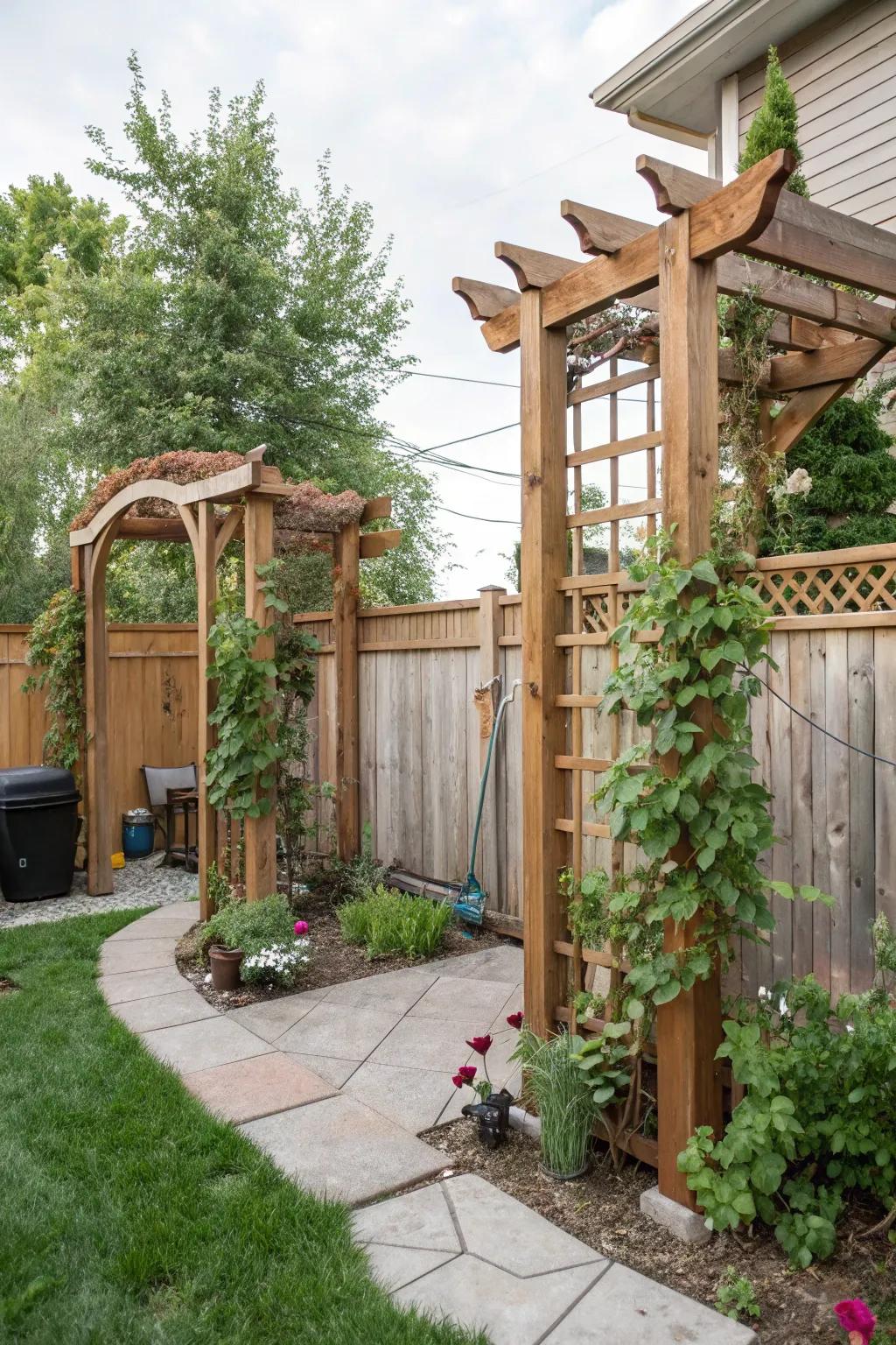 Rustic wood elements that introduce warmth and character.