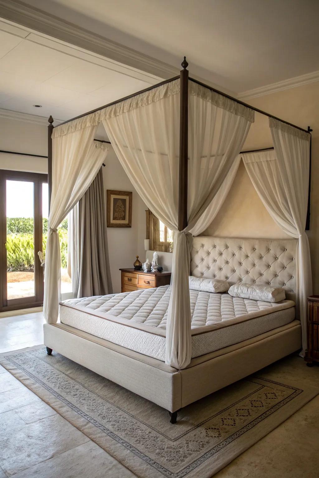 A canopy adds drama and elegance to your bed.