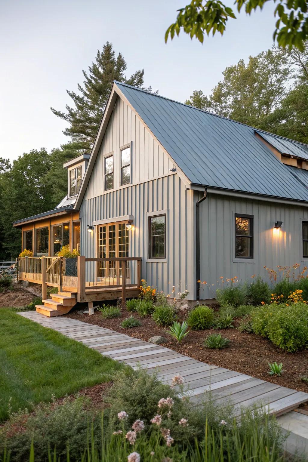 Metal accents introduce a contemporary twist.