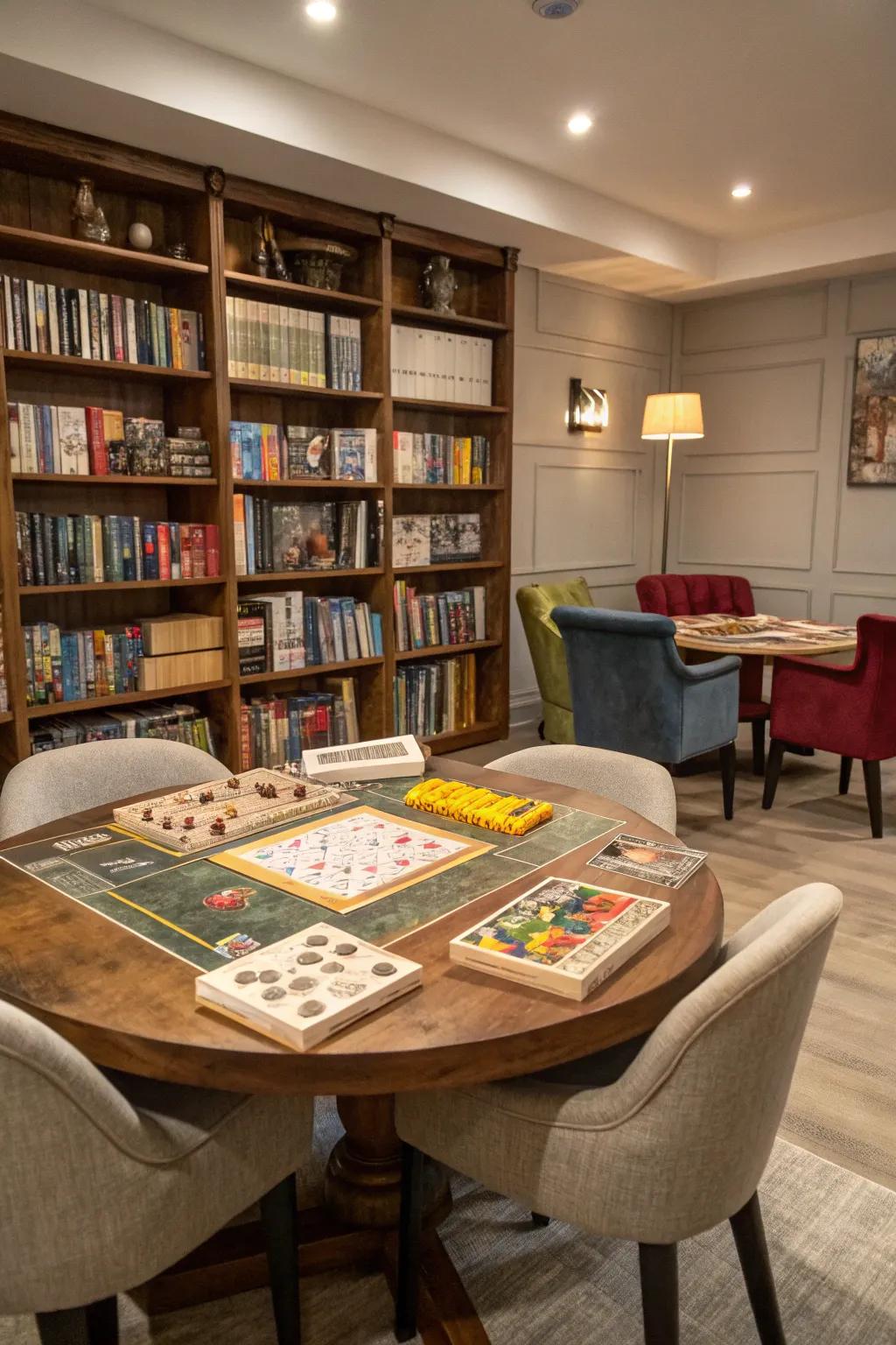 A game room dining area offers a fun and interactive experience.