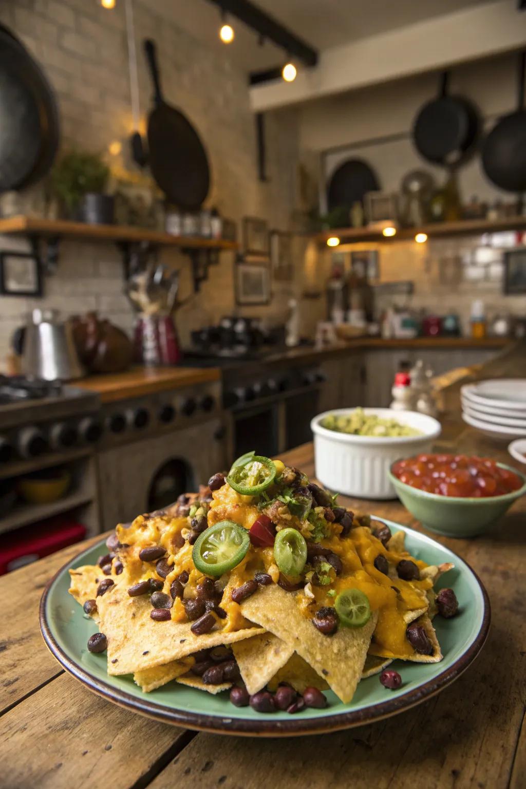 Loaded nachos make for a fun and shareable meal.