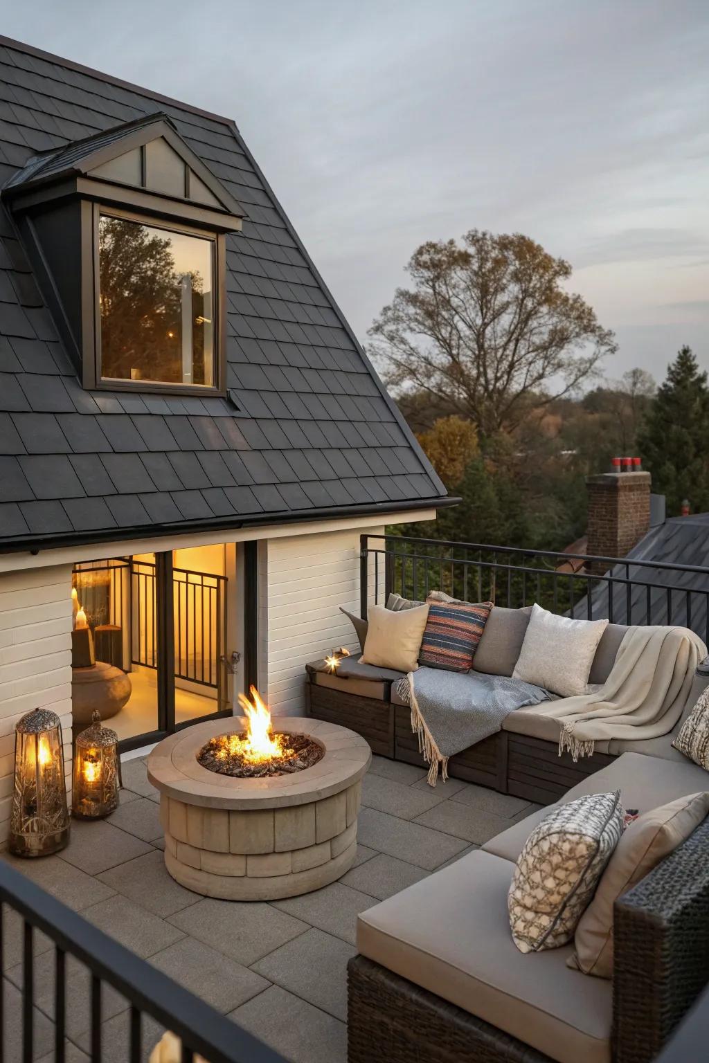 A fire pit transforms your space into a year-round retreat.