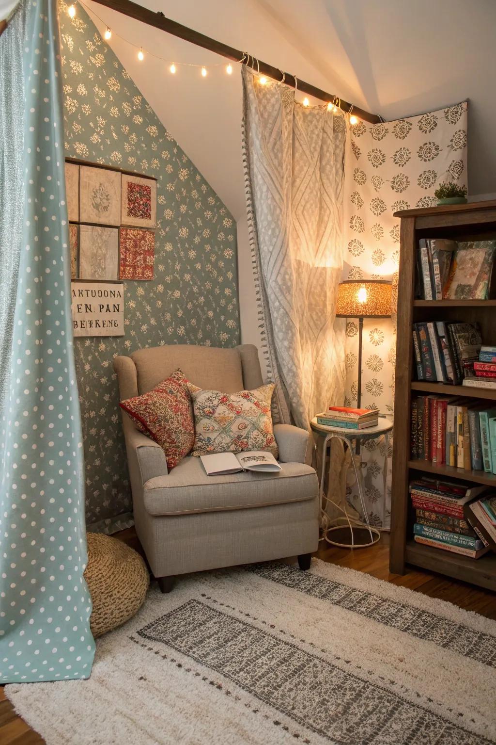 Fabric panels add warmth and a cozy feel to any space.