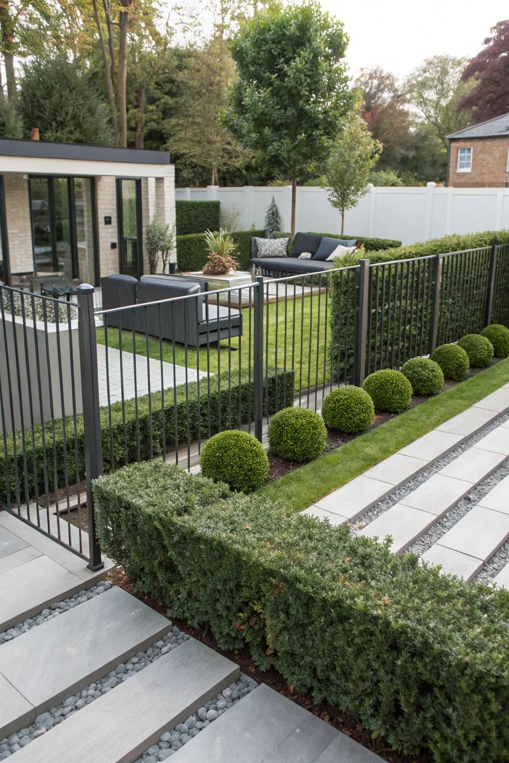 Alloy fencing offers a sleek and modern sharpness to outdoor areas.
