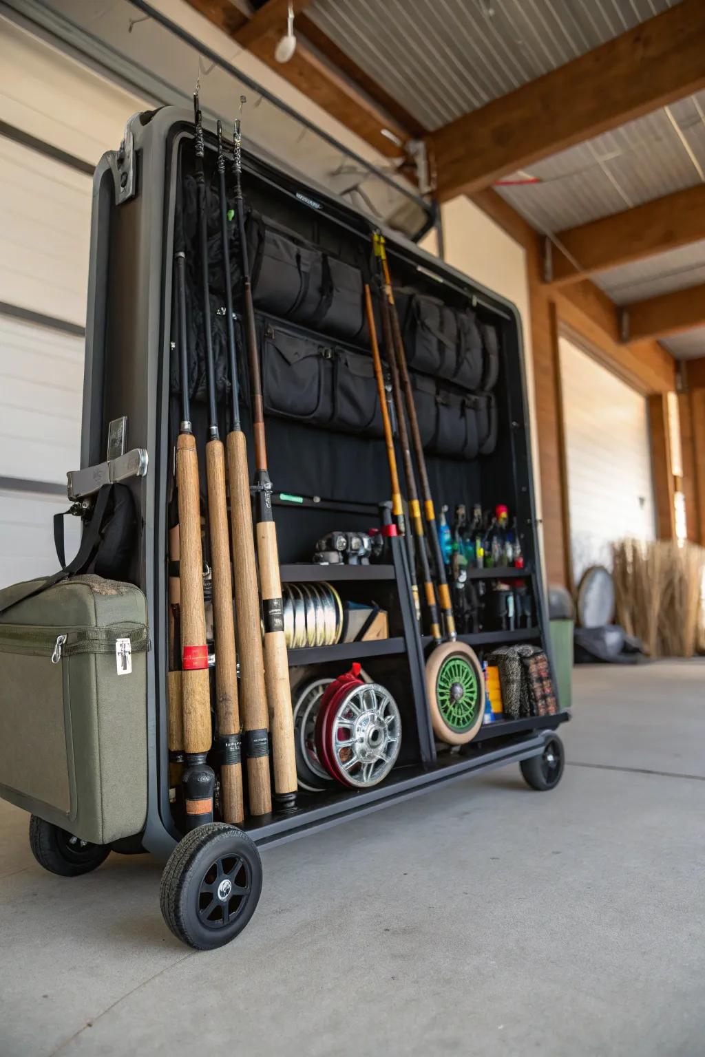 Rolling carts for versatile and mobile storage.